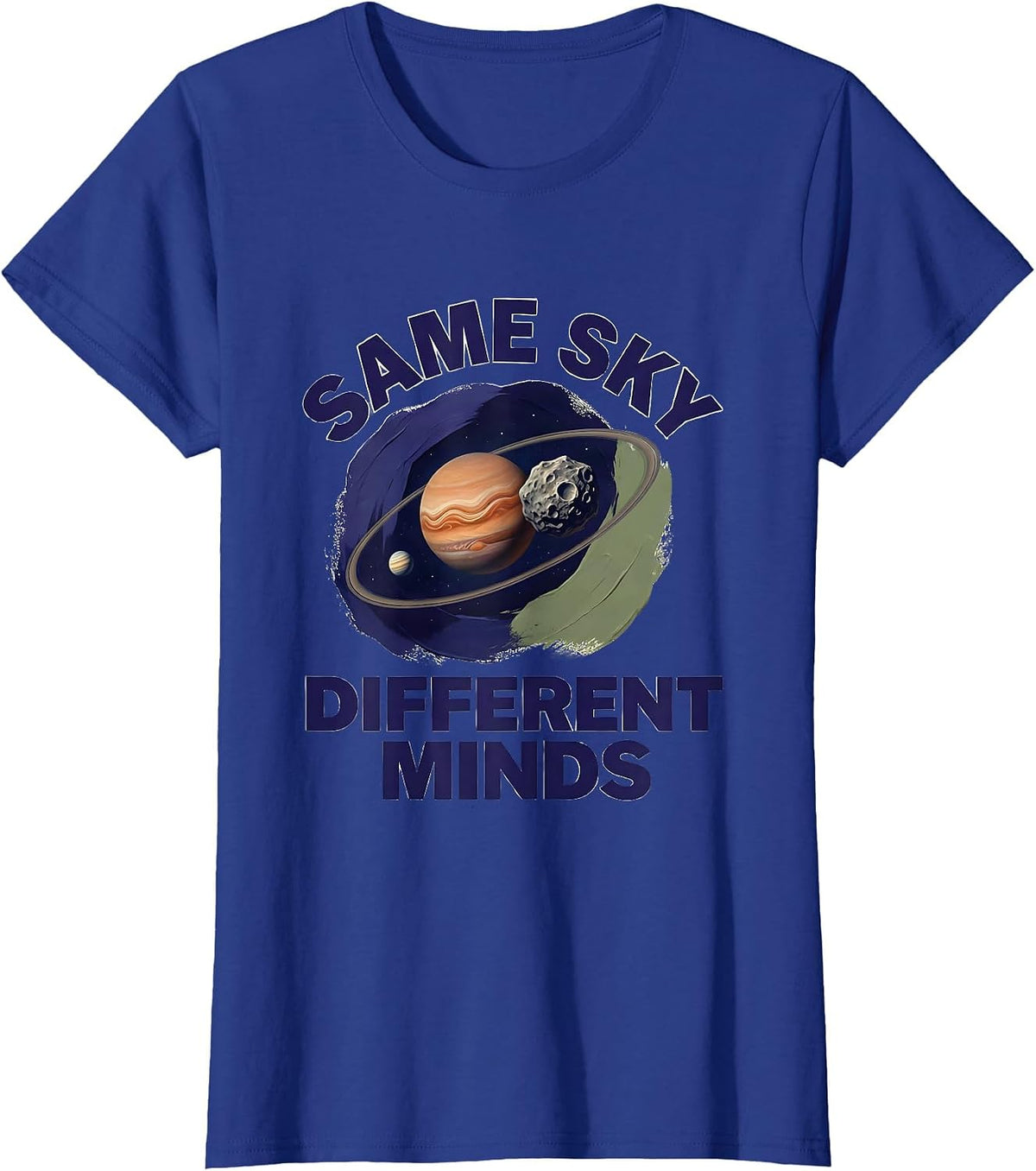 Women's Same Sky Different Minds Neurodiverse Universe Special T-Shirt - Royal Blue