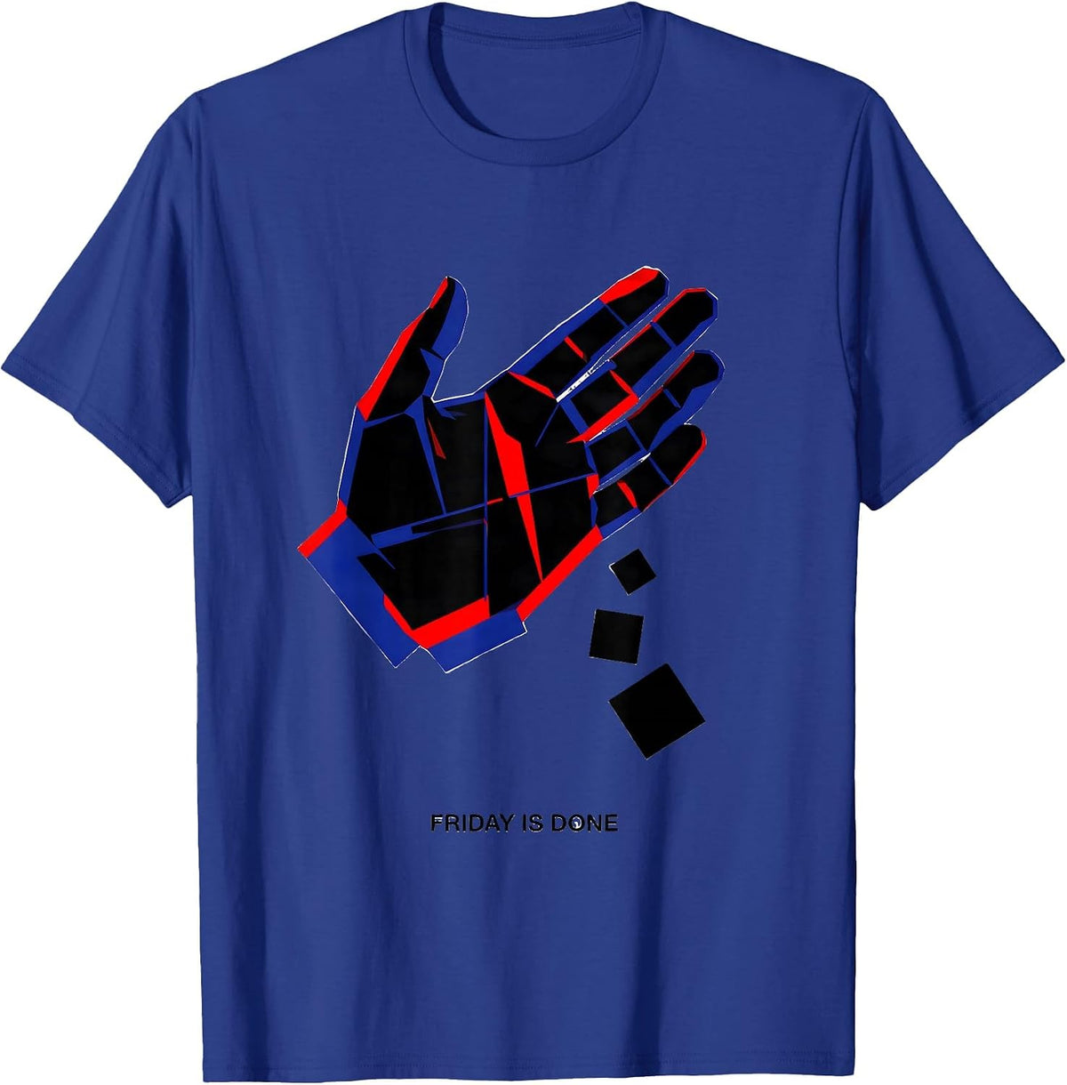 Men's Friday Is Done Geometric ASL Sign Language Teacher Classroom T-Shirt - Royal Blue