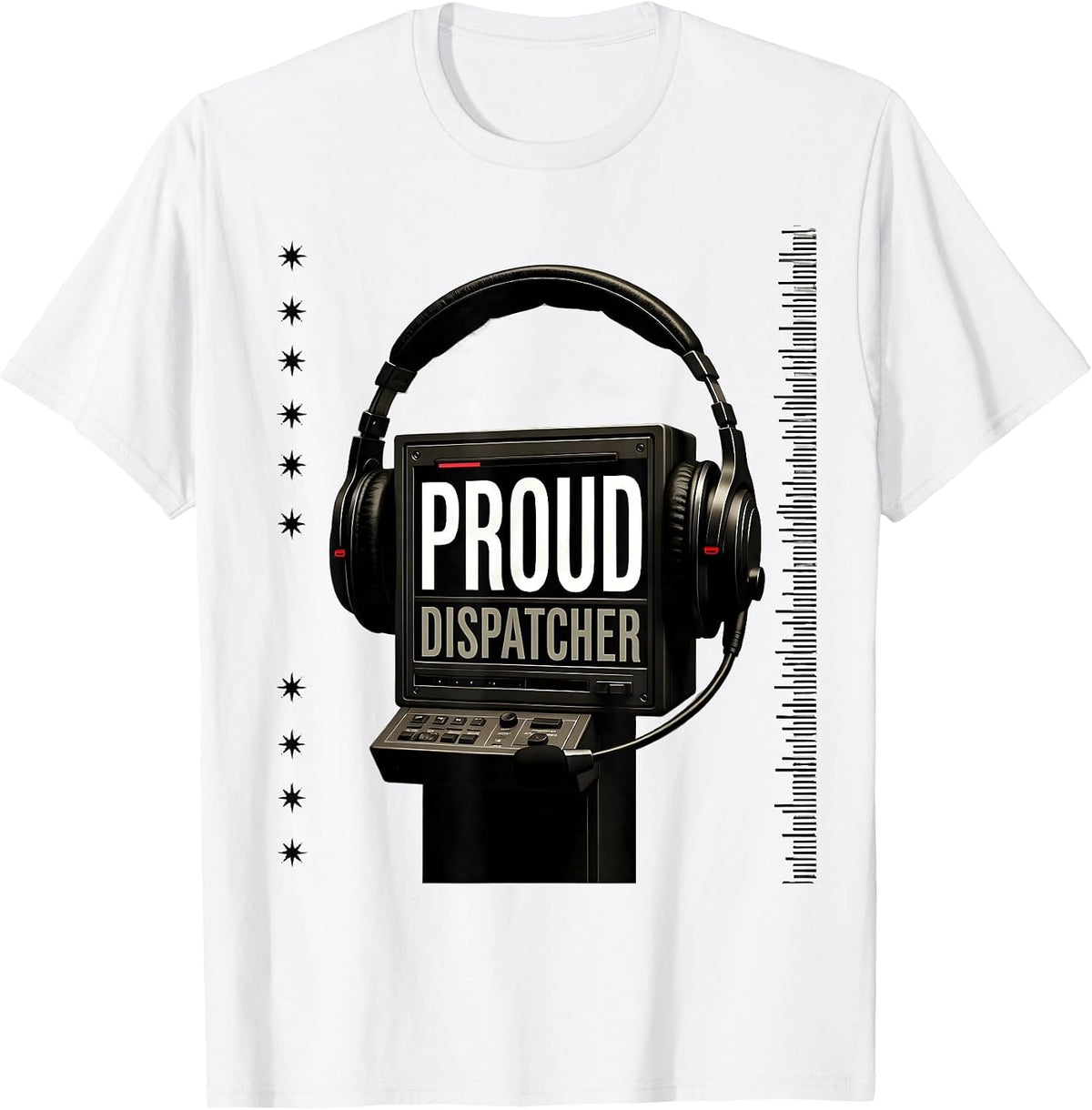 Men's Proud Dispatcher Swiss International American Flag T-Shirt - White