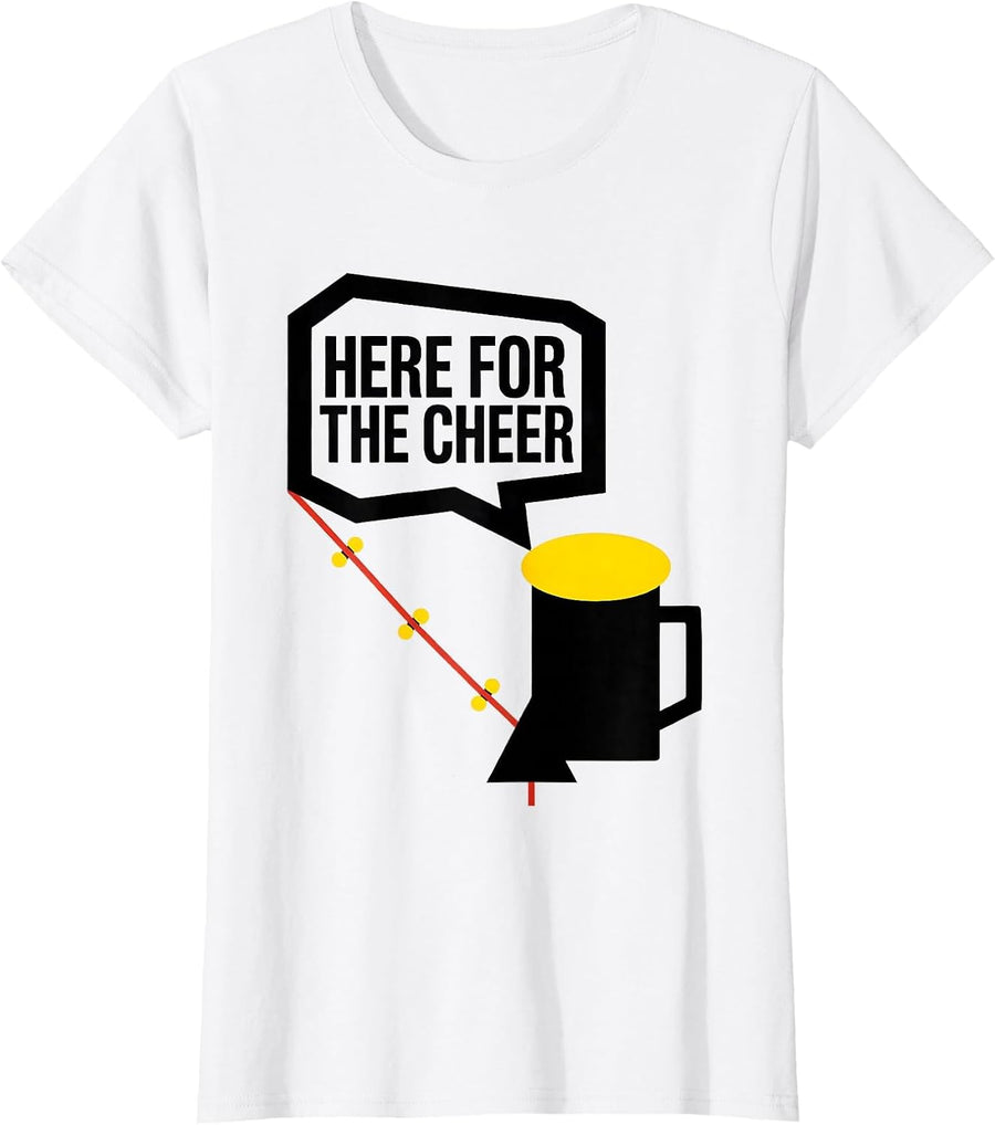 Women's Here For The Cheer Bauhaus Modernist Christmas Party T-Shirt - White