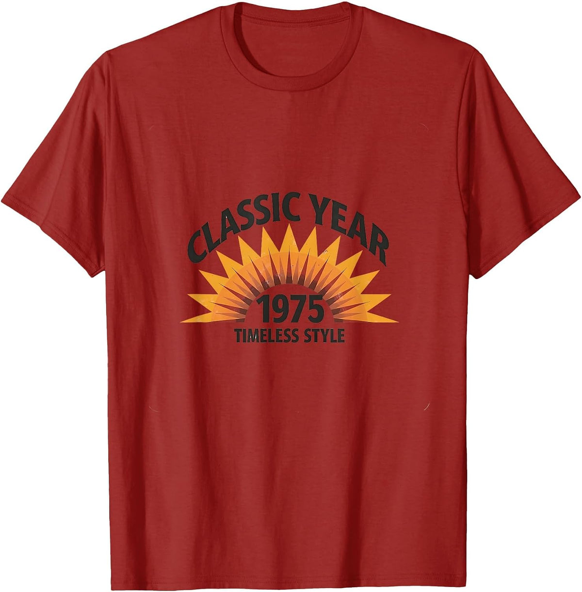 1975 Classic Year Timeless Style Vintage Design T-Shirt - Cranberry Red