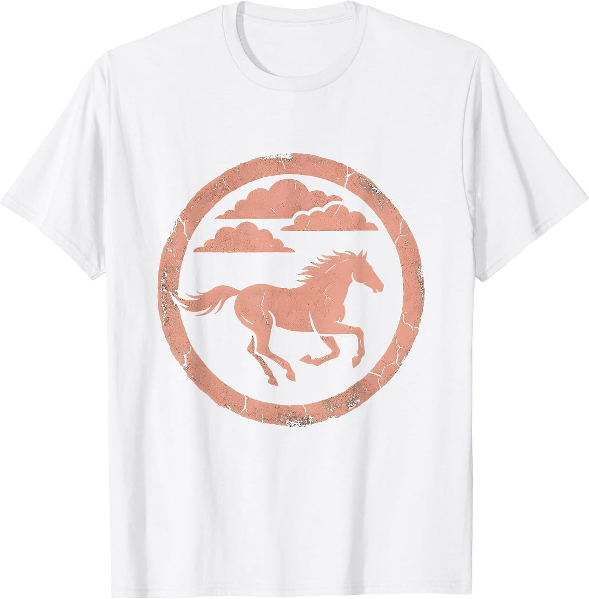 Men's Running Horse Storm Cloud Silhouette 90s Country T-Shirt - White