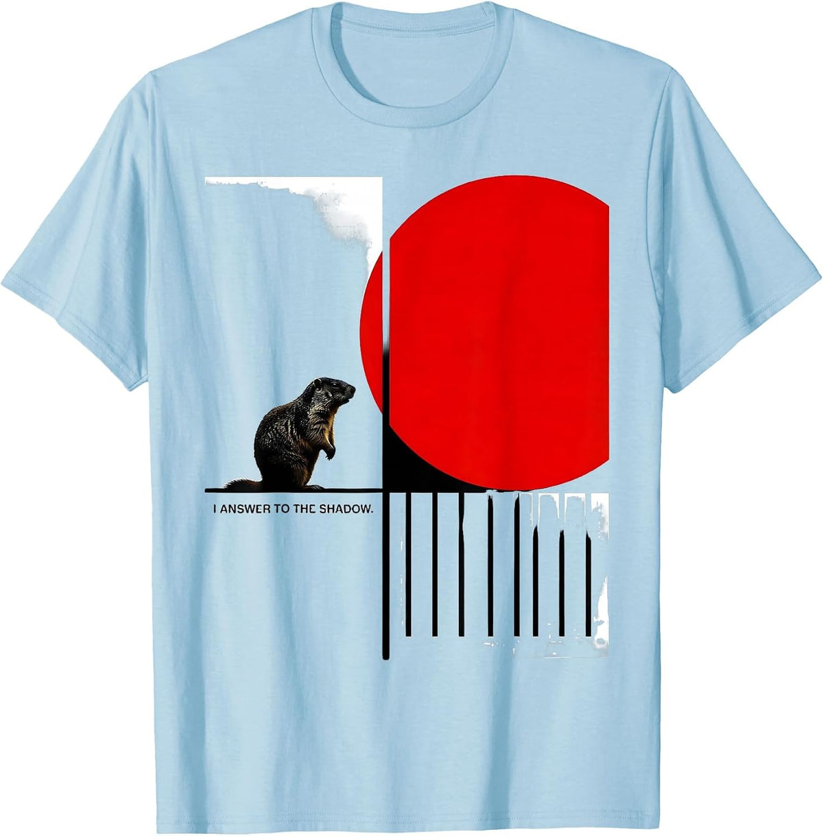 Men's I Answer To The Shadow Funny Groundhog Day Humor Gift T-Shirt - Baby Blue