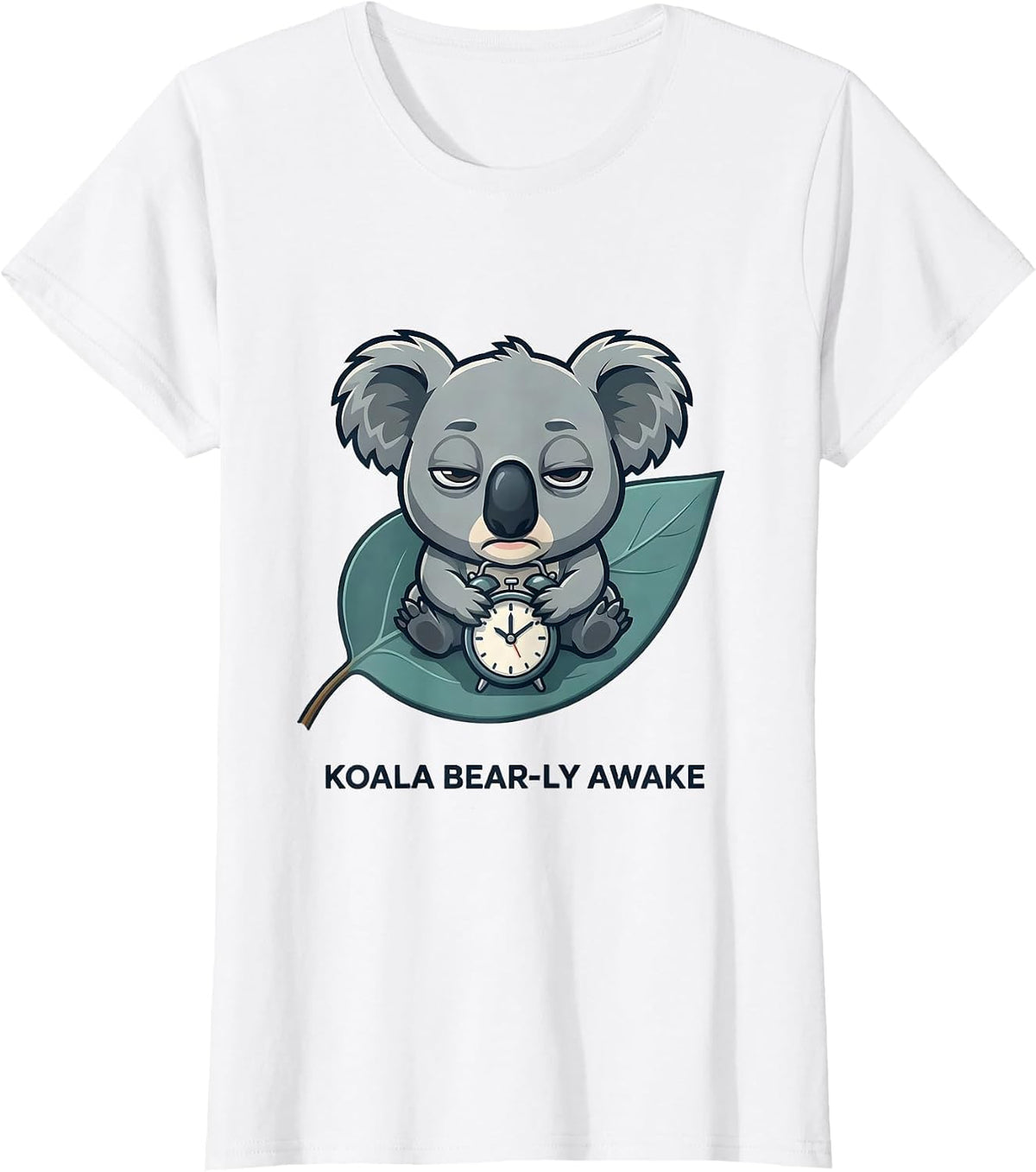 Women's Koala Bear-ly Awake Funny Koala Lover Cute Animal Humor T-Shirt - White