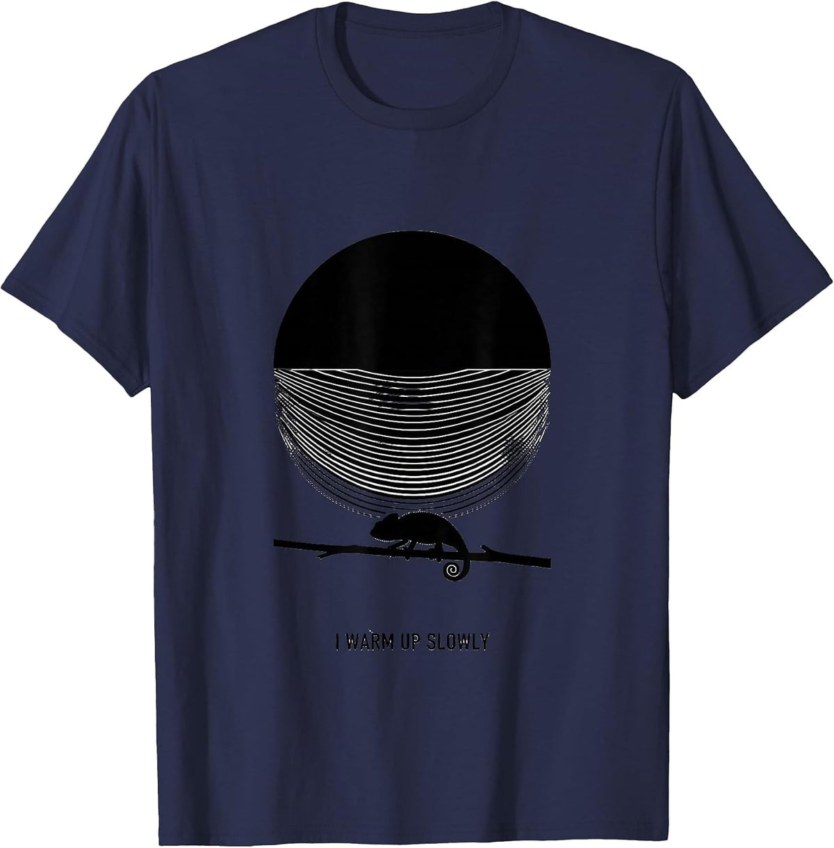 I Warm Up Slowly Funny Chameleon Reptile Lover Costume T-Shirt - Navy Blue