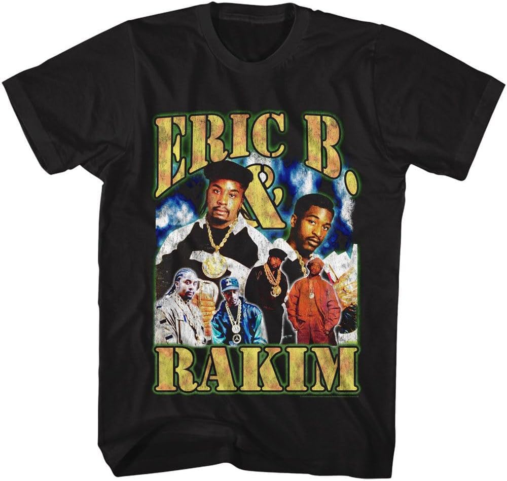 Eric B and Rakim - Mens Group Bootleg Short Sleeve T-Shirt, Color Black, Size: X-Large - As Pictured