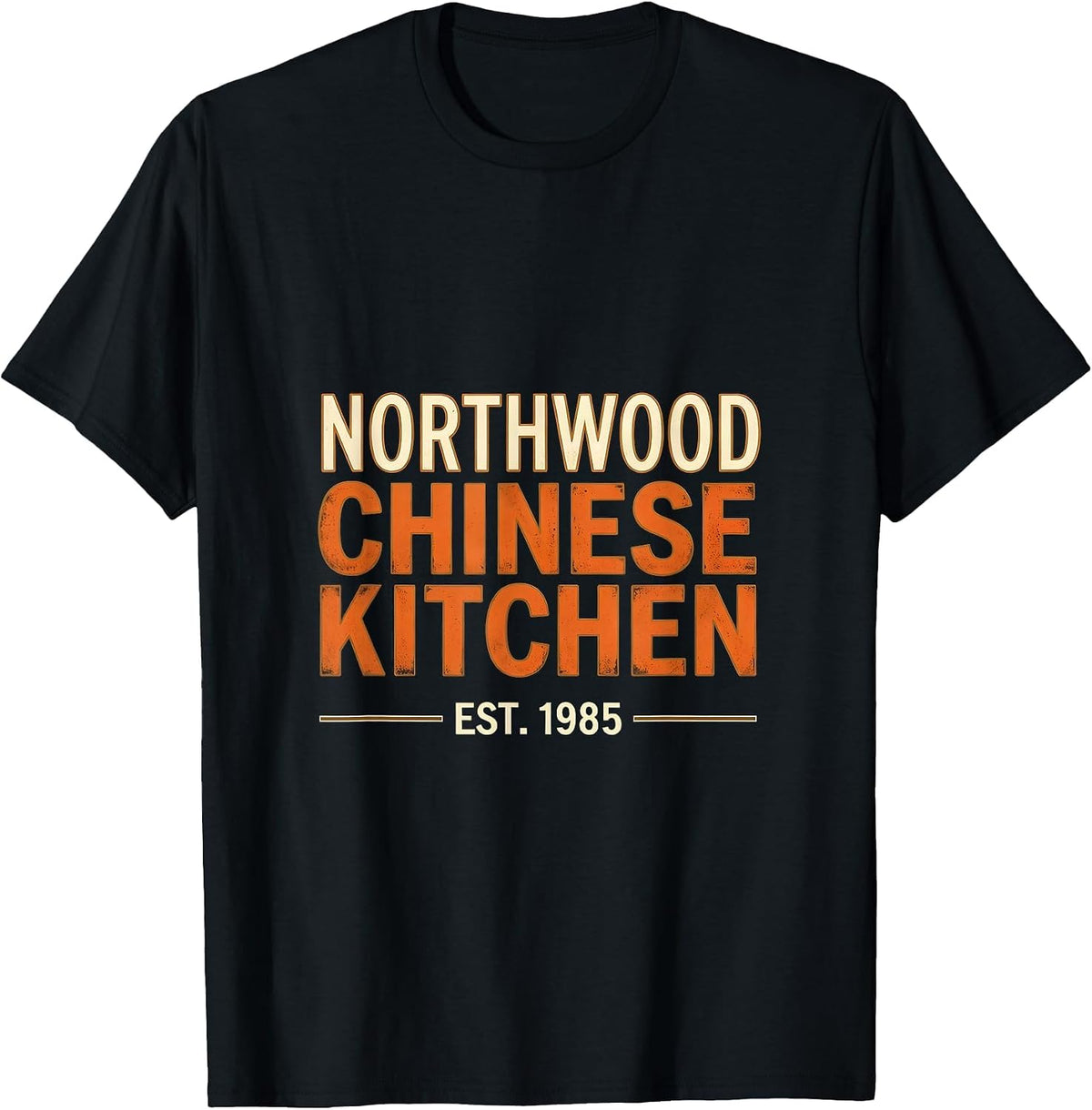 Men's Northwood Chinese Kitchen Est 1985 Funny Chinese Restaurant T-Shirt - Black