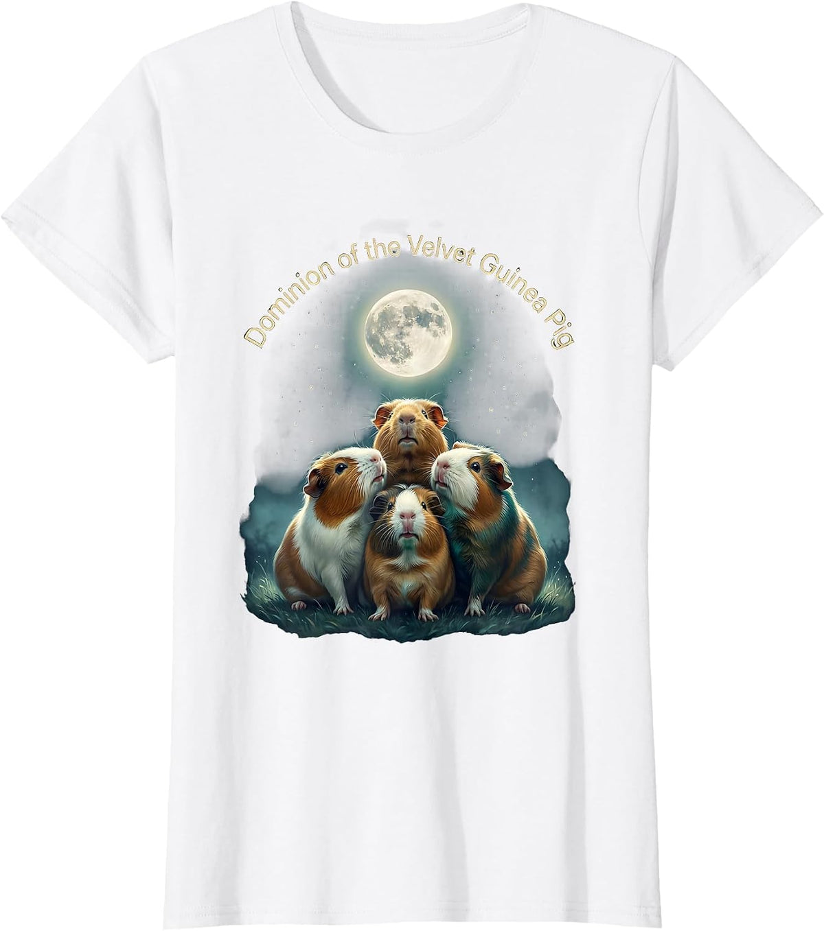 Women's Dominion of the Velvet Guinea Pig Funny Guinea Pig Lover T-Shirt - White
