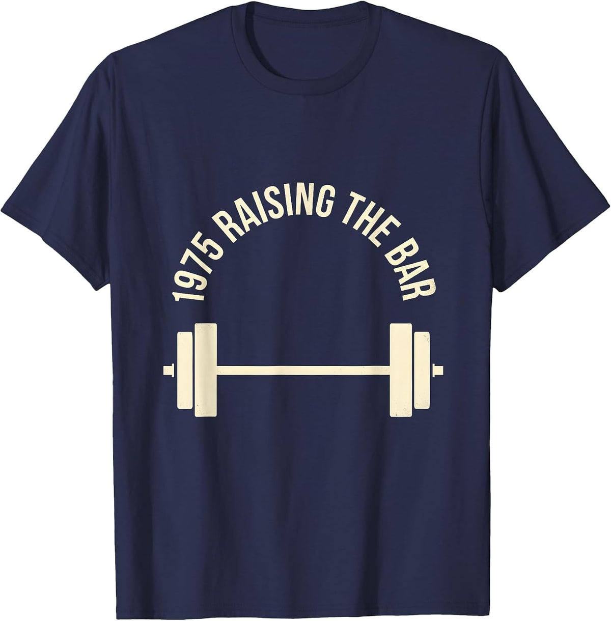 Vintage 1975 Raising the Bar Classic Design T-Shirt - Navy Blue