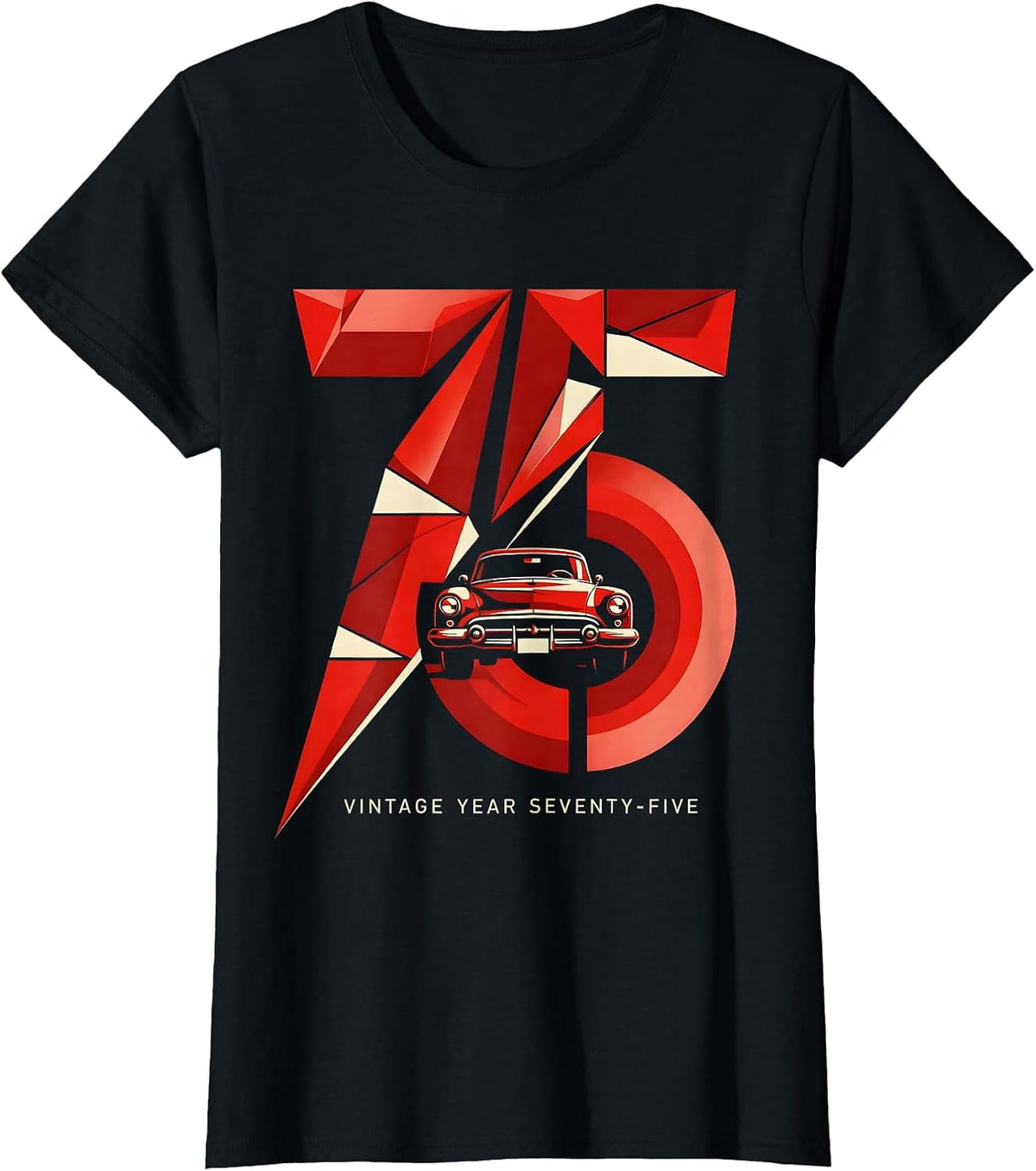Vintage Year Seventy-Five 1975 Classic Design T-Shirt - Black