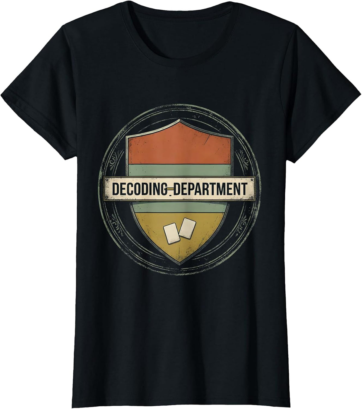 Decoding Department Vintage Dyslexia Teacher Specialist T-Shirt - Black