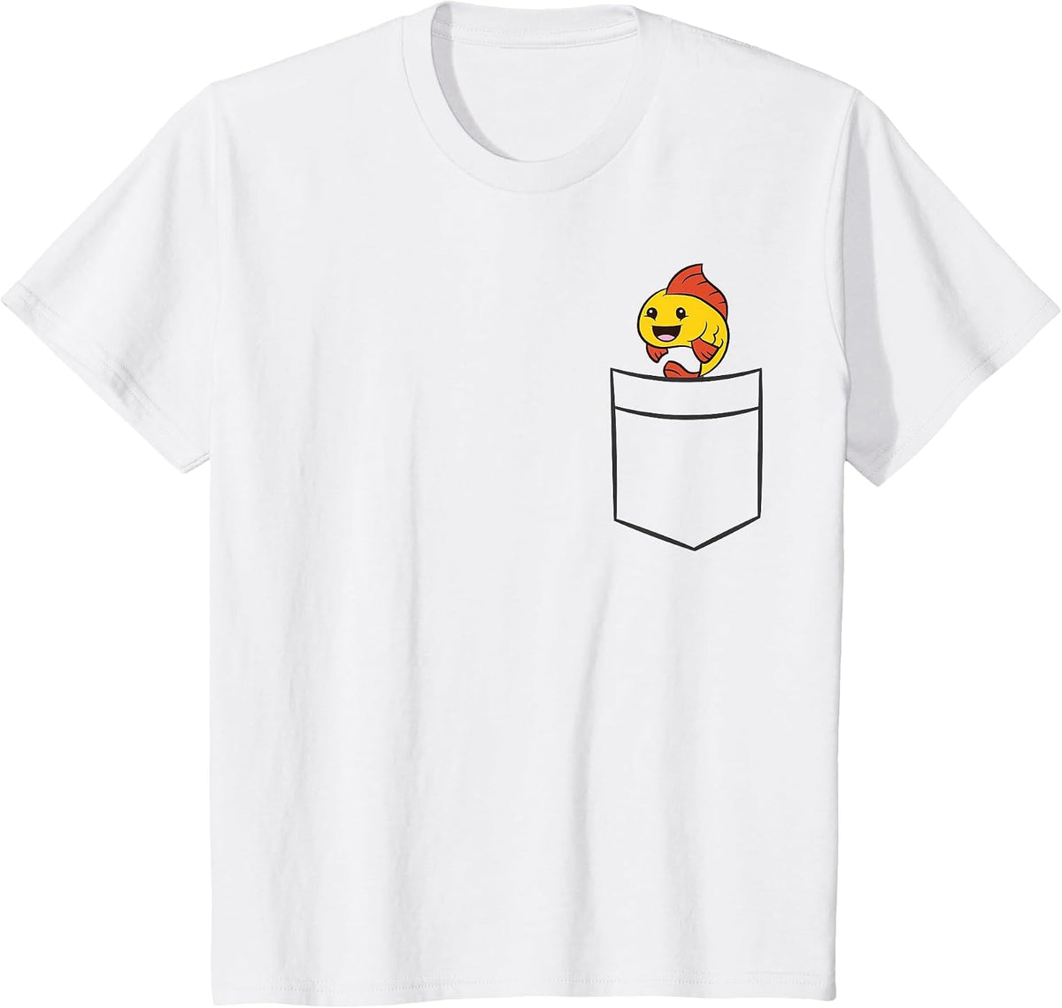 Goldfish in A Pocket Aquarium Cute Goldfish T-Shirt - White