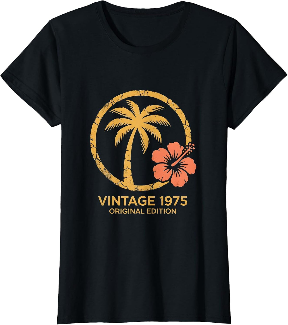 Vintage 1975 Original Edition Classic Design T-Shirt - Black