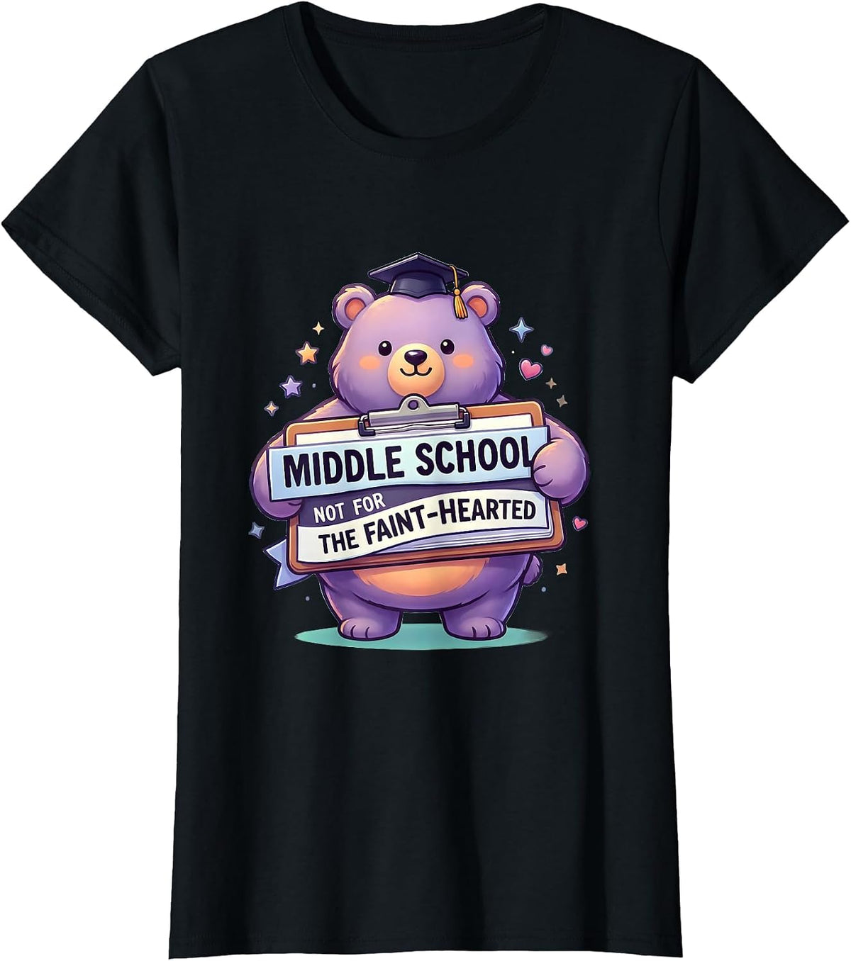 Middle School Not For The Faint-Hearted Teacher T-Shirt - Black