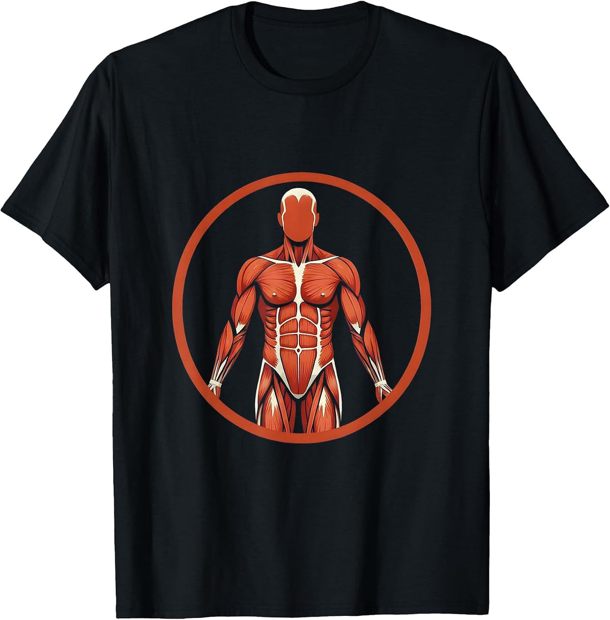 Men's Human Muscle Map Anatomy Physical Therapy Art T-Shirt - Black