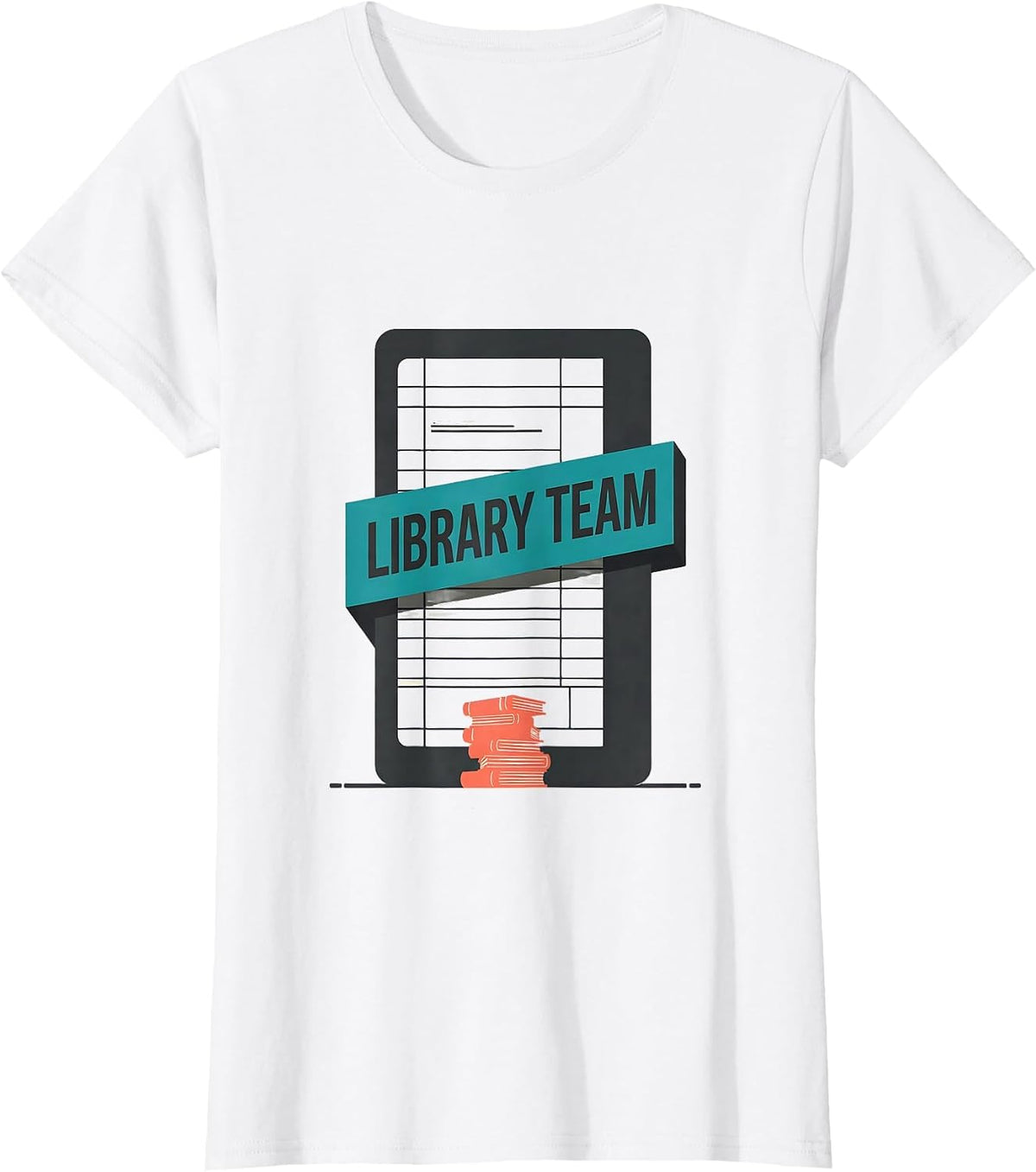 Library Team Midcentury Modern Teacher Crew First Day T-Shirt - White