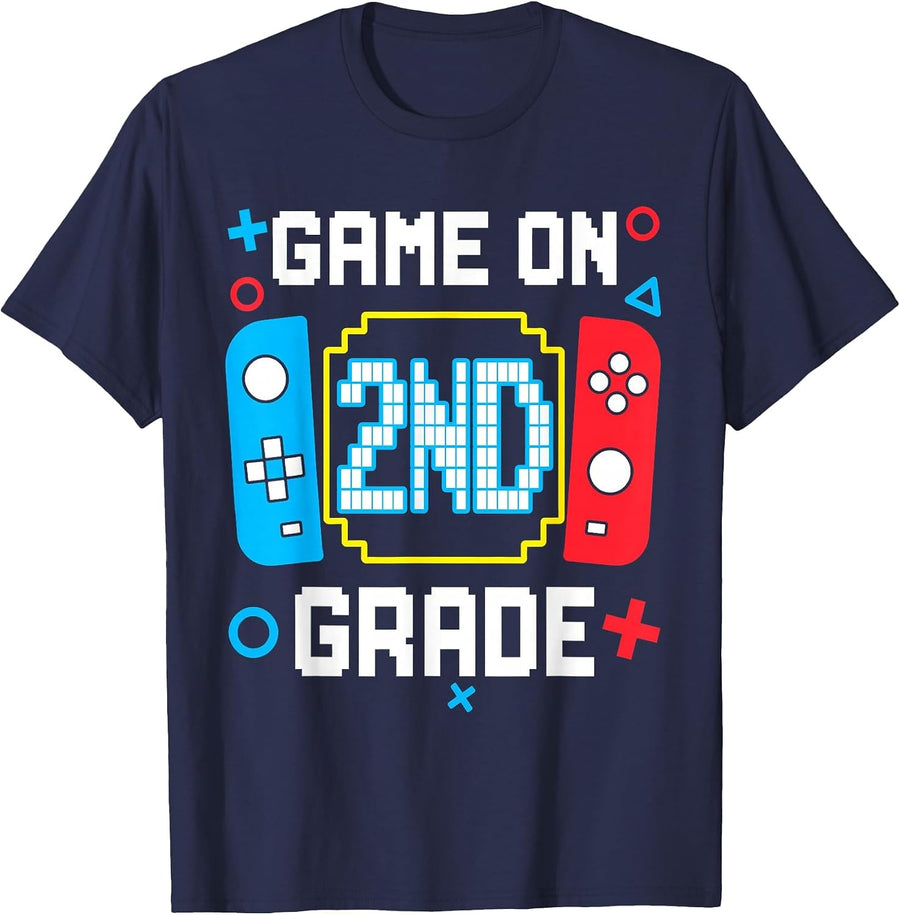 2nd Grade for Boys Back to School First Day of Second Grade T-Shirt - Navy Blue