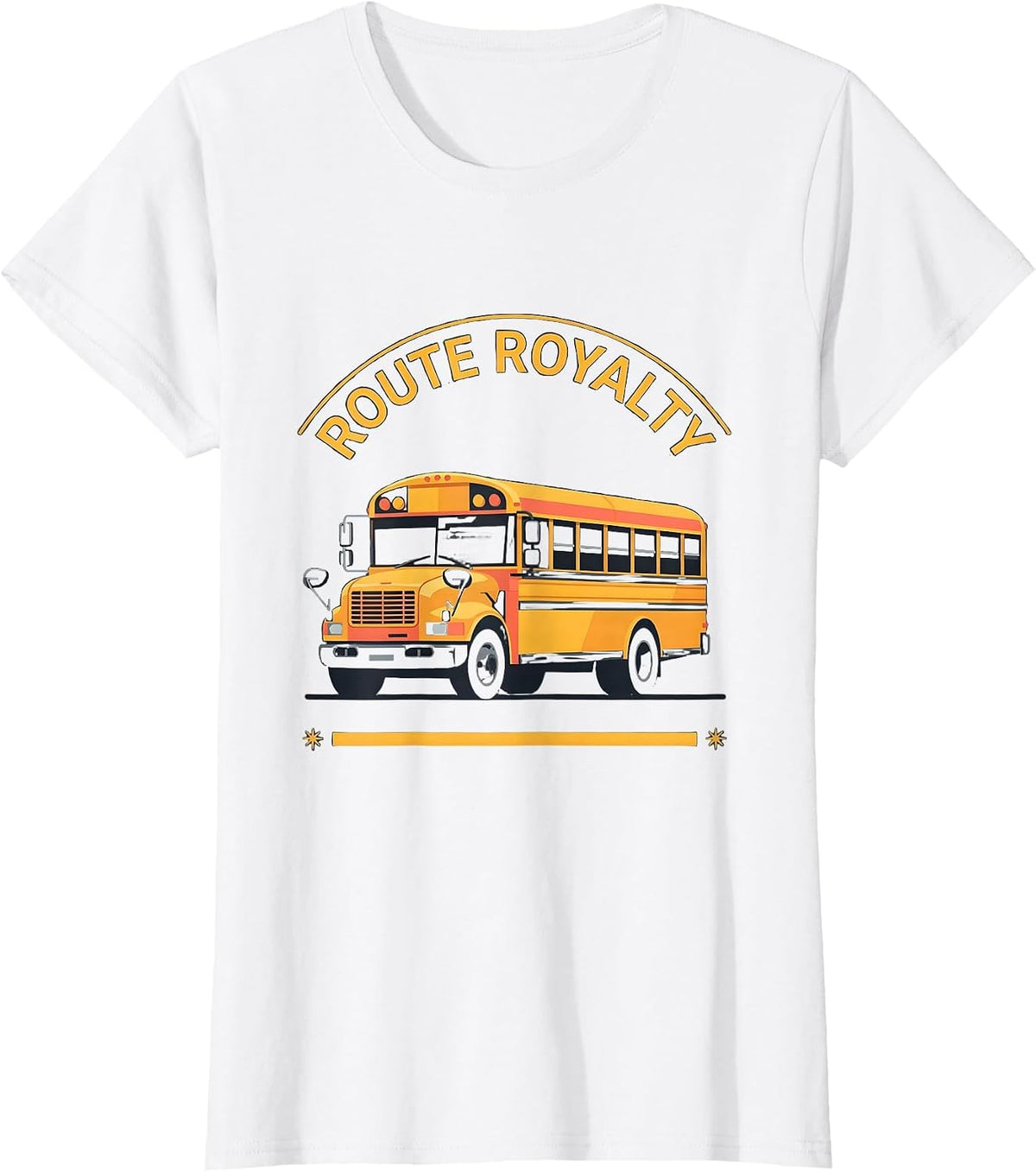 Route Royalty Funny School Bus Driver Appreciation Gift T-Shirt - White