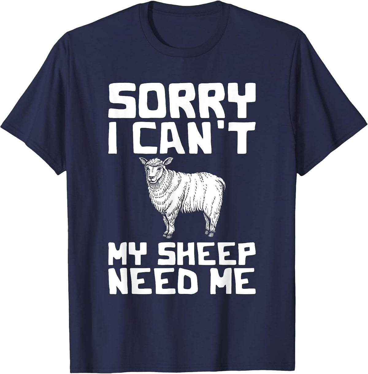 Funny Sheep Design for Farmers and Sheep Lovers T-Shirt - Navy Blue
