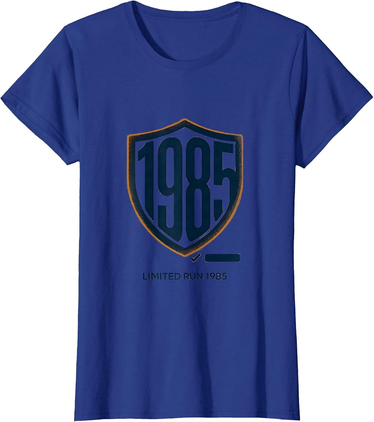 Women's Limited Run 1985 Vintage Editorial Conceptual Birthday Gift T-Shirt - Royal Blue