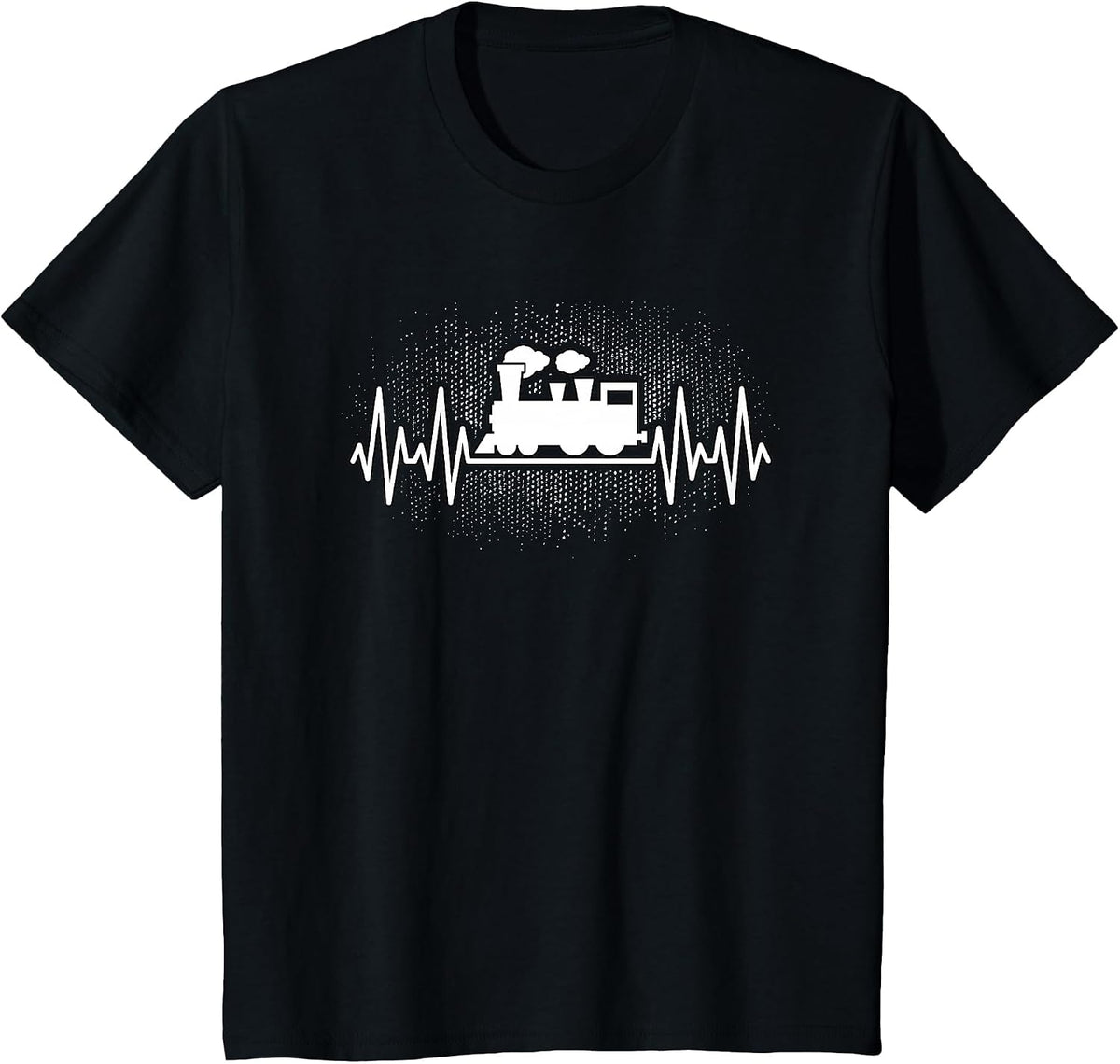 Train Heartbeat Model Train Railroad Conductor Men Women T-Shirt - Black