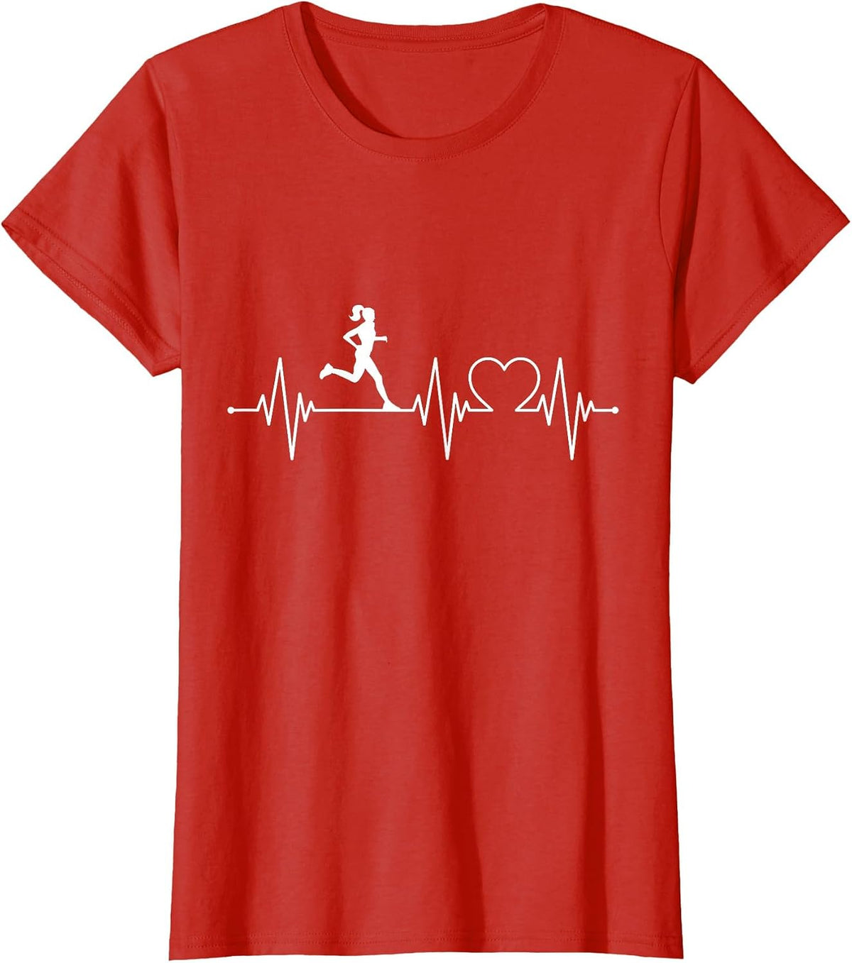 Runner Heartbeat Running Lover Gift T-Shirt - Red