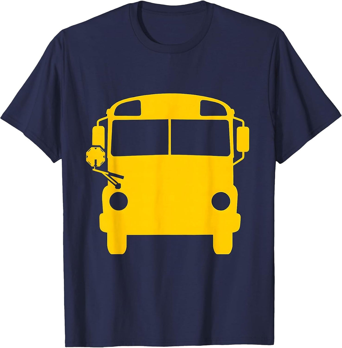 School Bus Silhouette Costume Driver Halloween Humor T-Shirt - Navy Blue