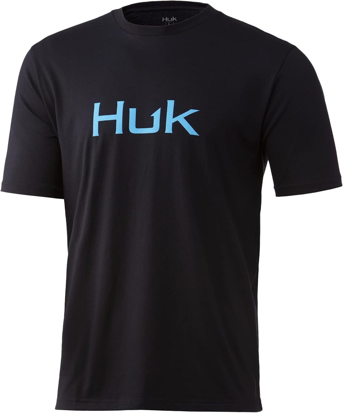 HUK Men's Performance Fishing Logo Tee, Short Sleeve, Quick-Dry - Black - New Logo