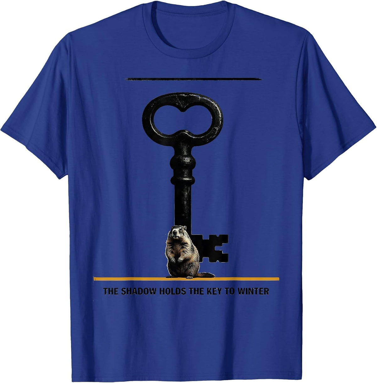 Men's The Shadow Holds The Key To Winter Funny Groundhog Day T-Shirt - Royal Blue