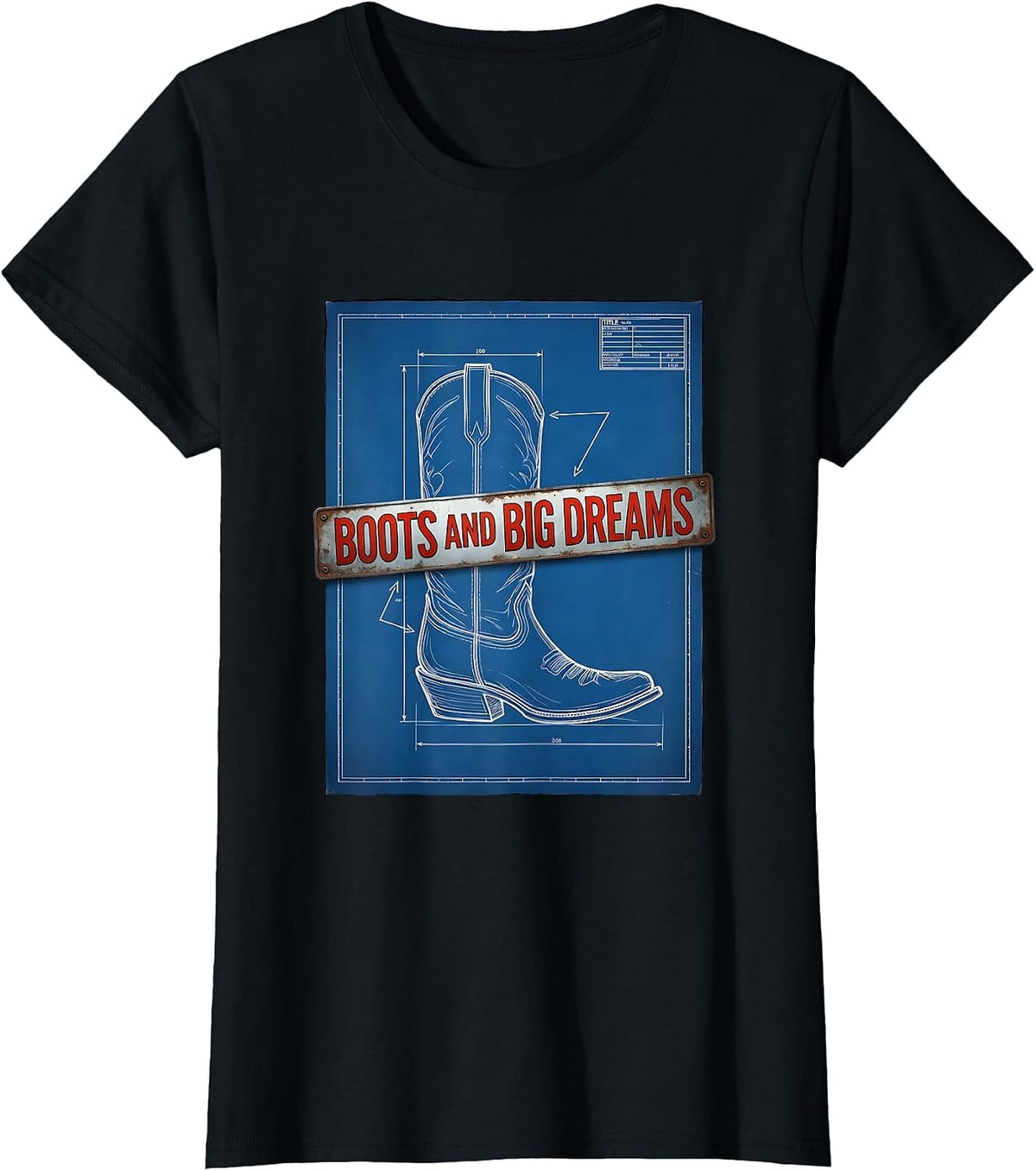 Boots and Big Dreams Western Graphic T-Shirt - Black