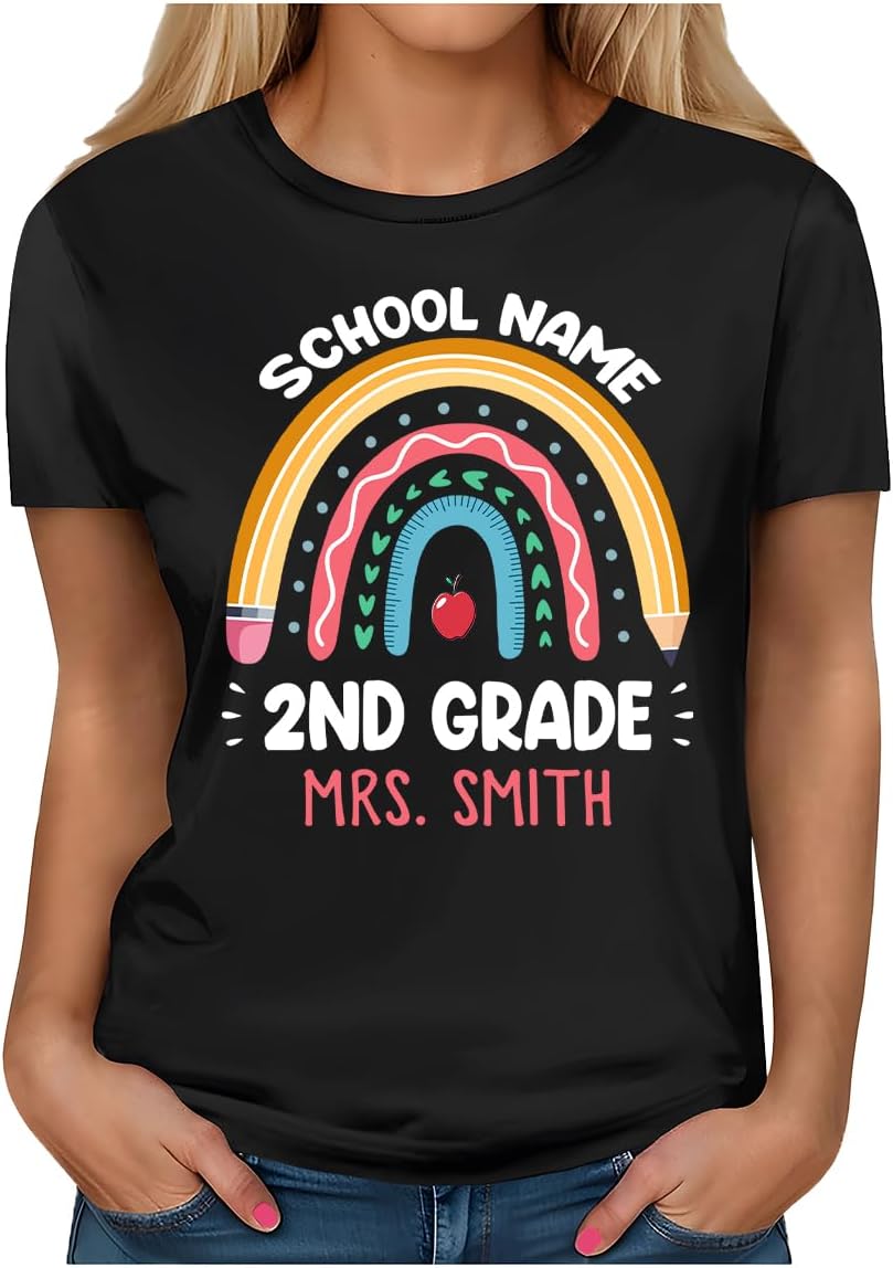 Personalized 2nd Grade Back to School Teacher T-Shirt, Custom Second Grade Shirt Gift for Teacher AK5710785 - Ak5710785
