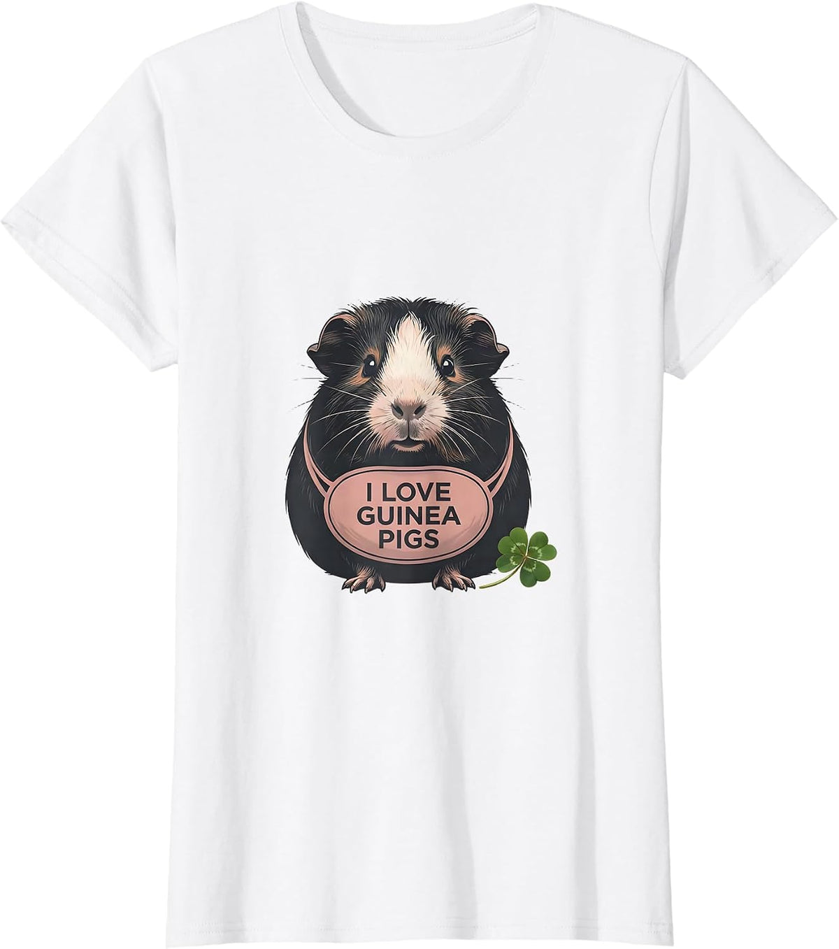 I Love Guinea Pigs Funny Guinea Pig Lover Minimalist Pet T-Shirt - White