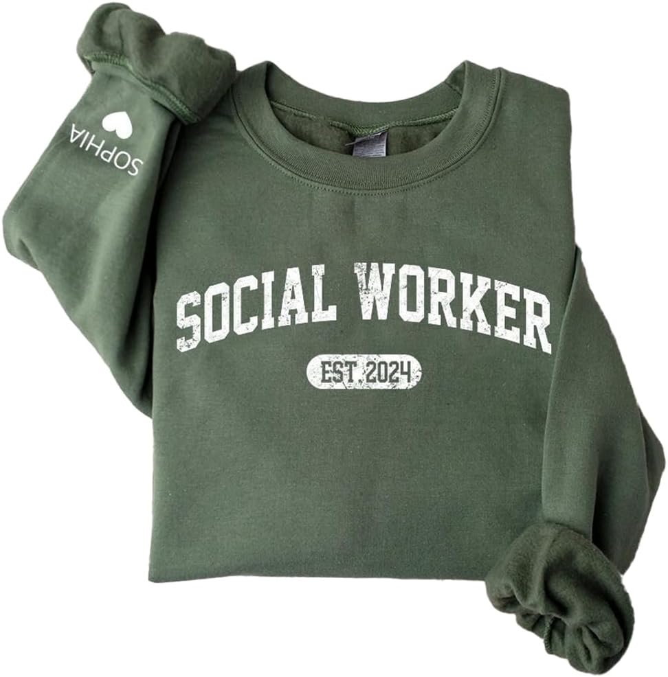 Personalized Social Worker Sweatshirt, School Social Worker Shirt, Cute Sw Tshirts, Teacher Shirt, Social Work Month, Gift