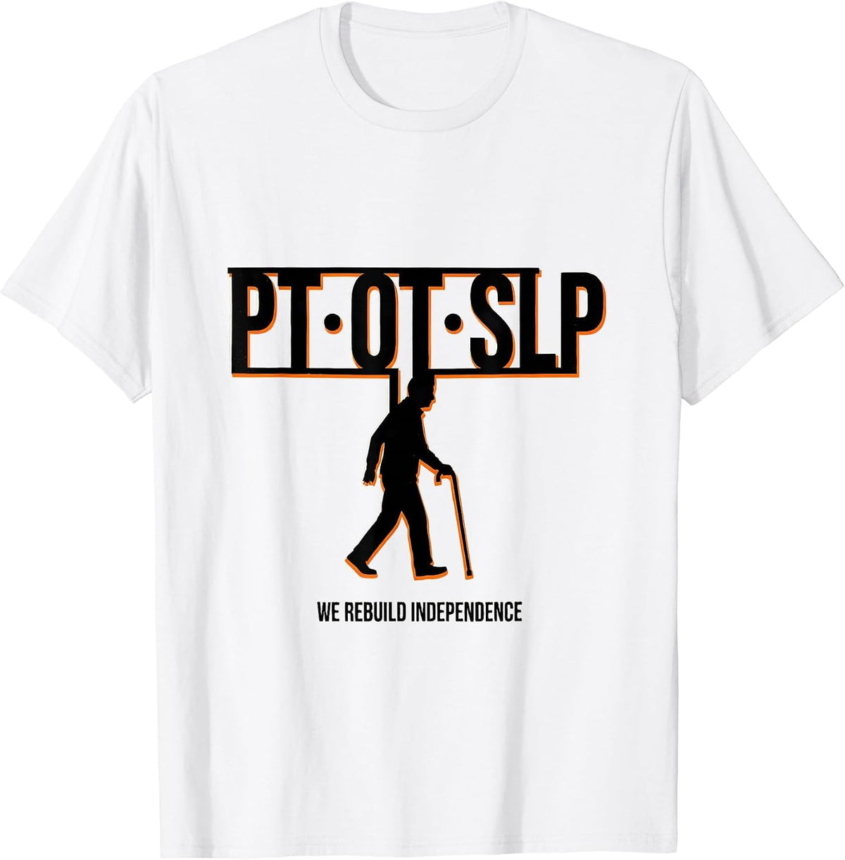 Men's We Rebuild Independence Stencil Graphic Physical Therapist T-Shirt - White