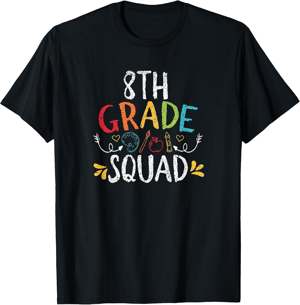 8th Grade Squad Teacher Back to School Teaching Educator T-Shirt - Black