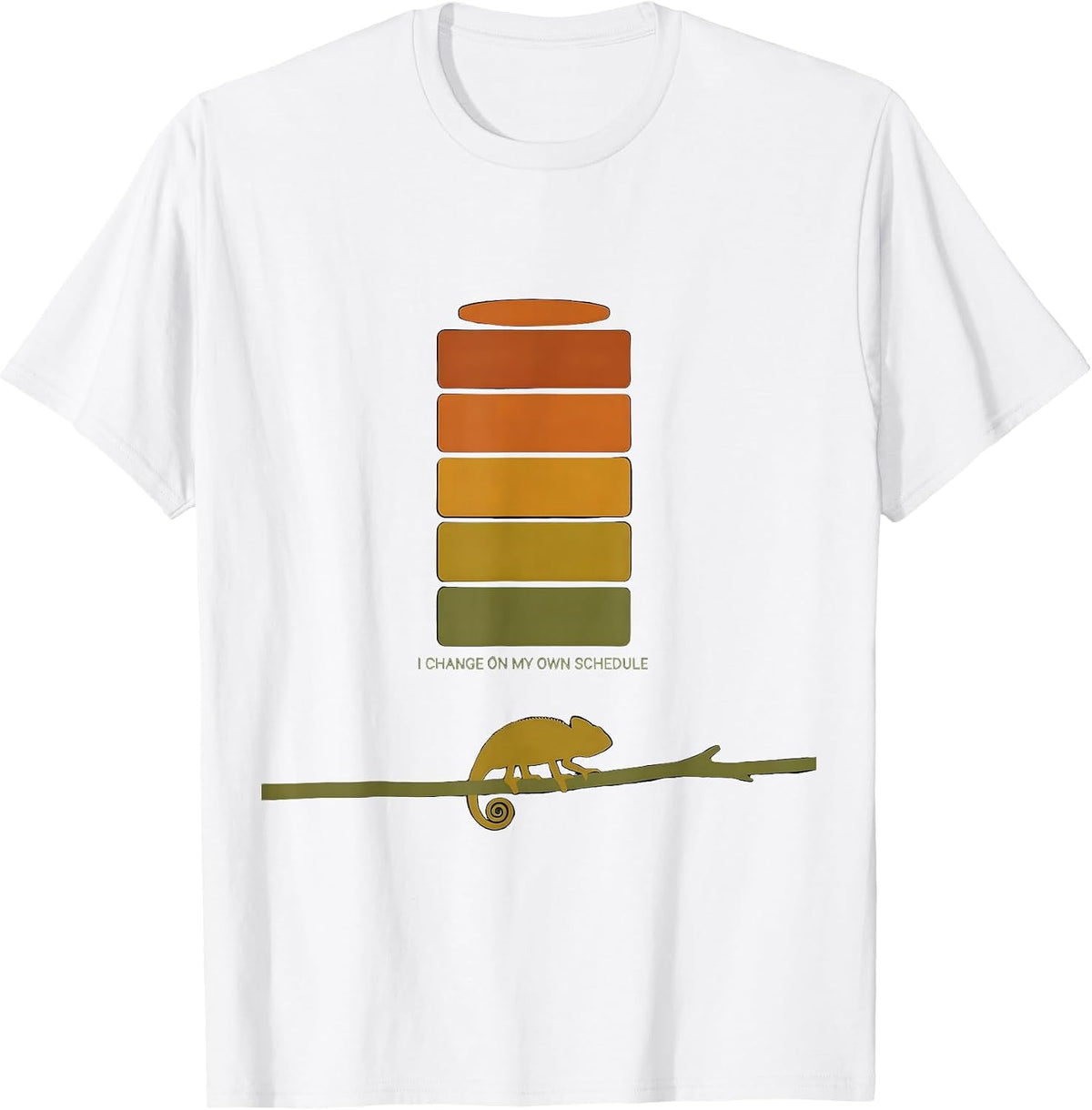 Men's I Change On My Own Schedule Funny Chameleon Reptile Lover T-Shirt - White