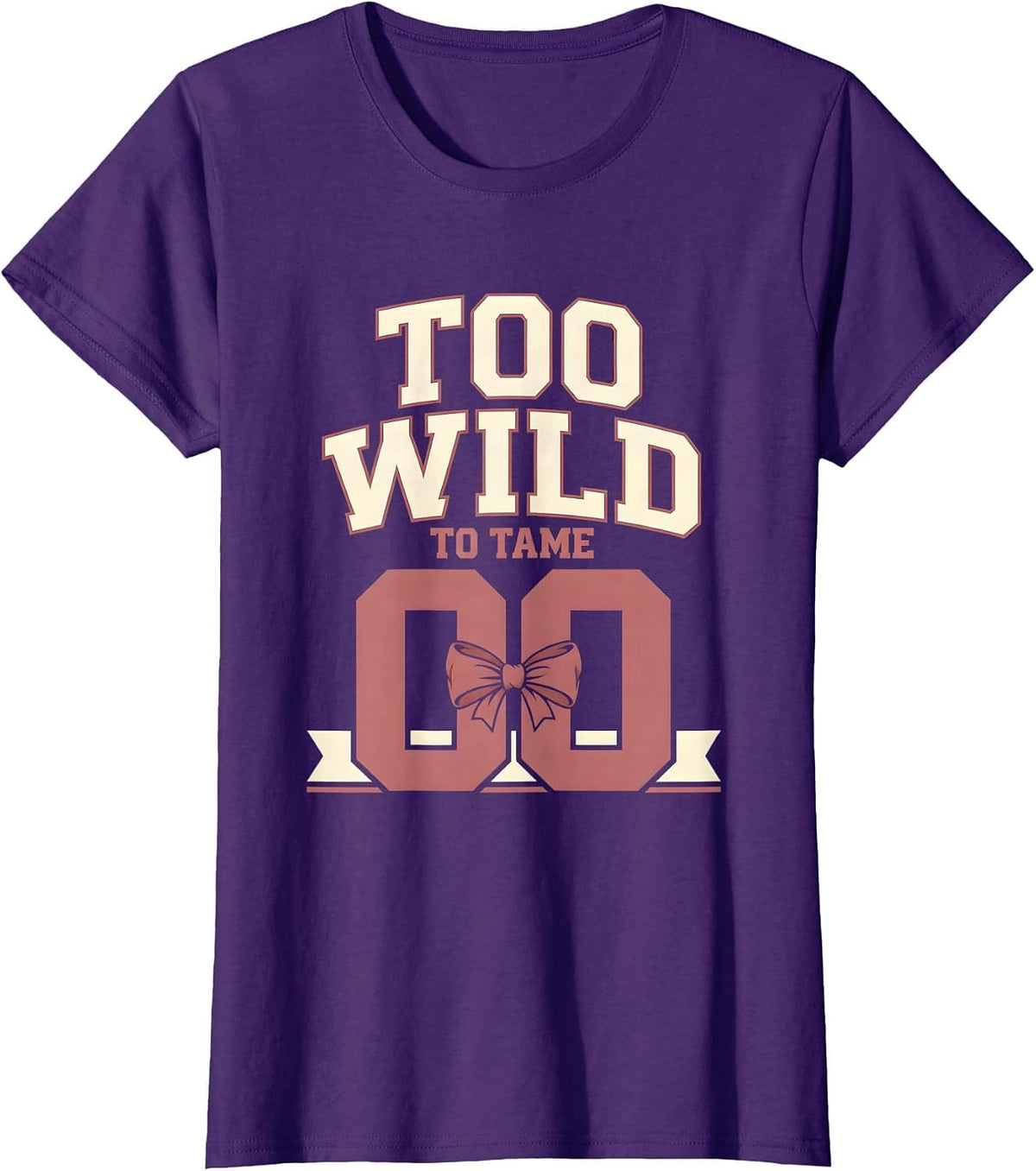Women's Too Wild To Tame Cowboy Graphic Design T-Shirt - Purple