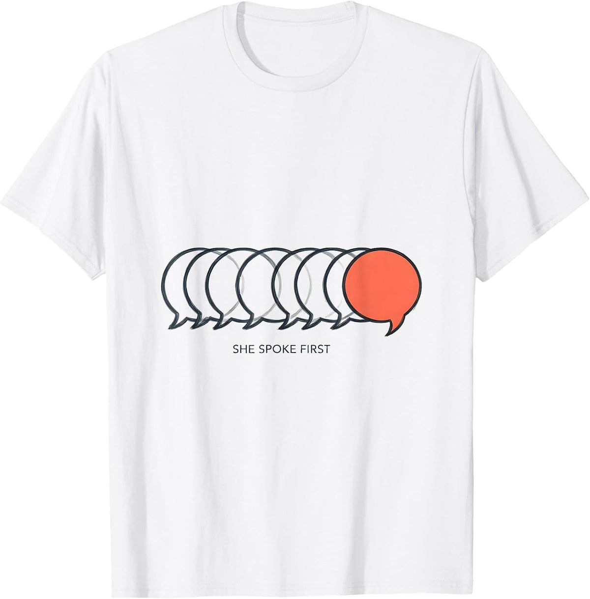 Men's She Spoke First Editorial Conceptual ABA Therapist Behavior T-Shirt - White