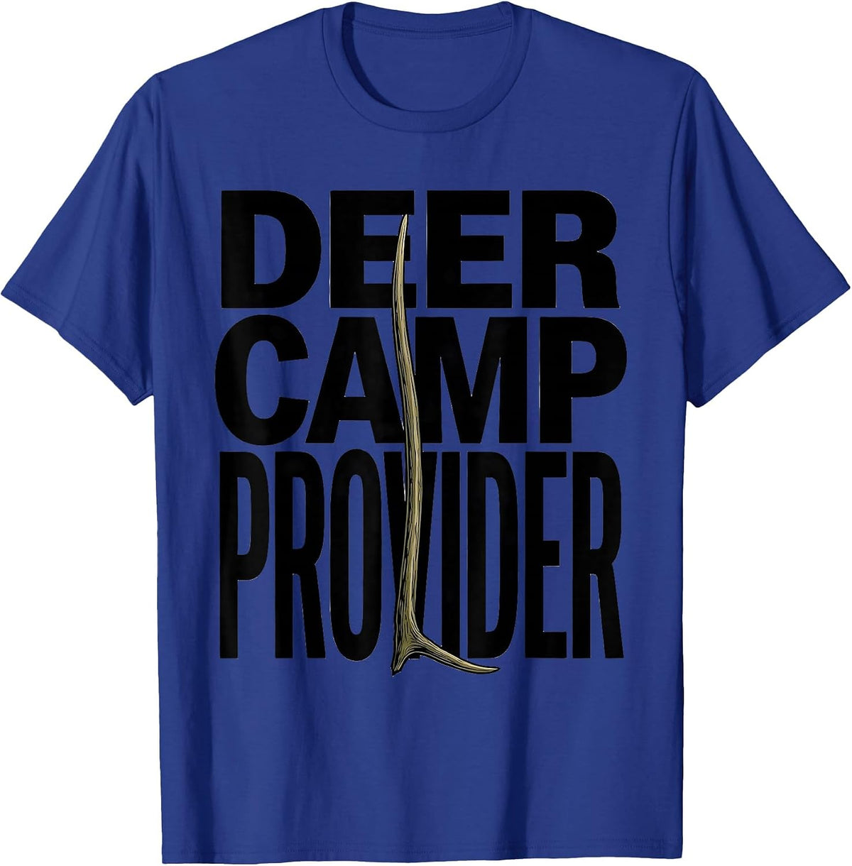 Deer Camp Provider Camo Deer Hunting American Flag Hunter T-Shirt - Royal Blue