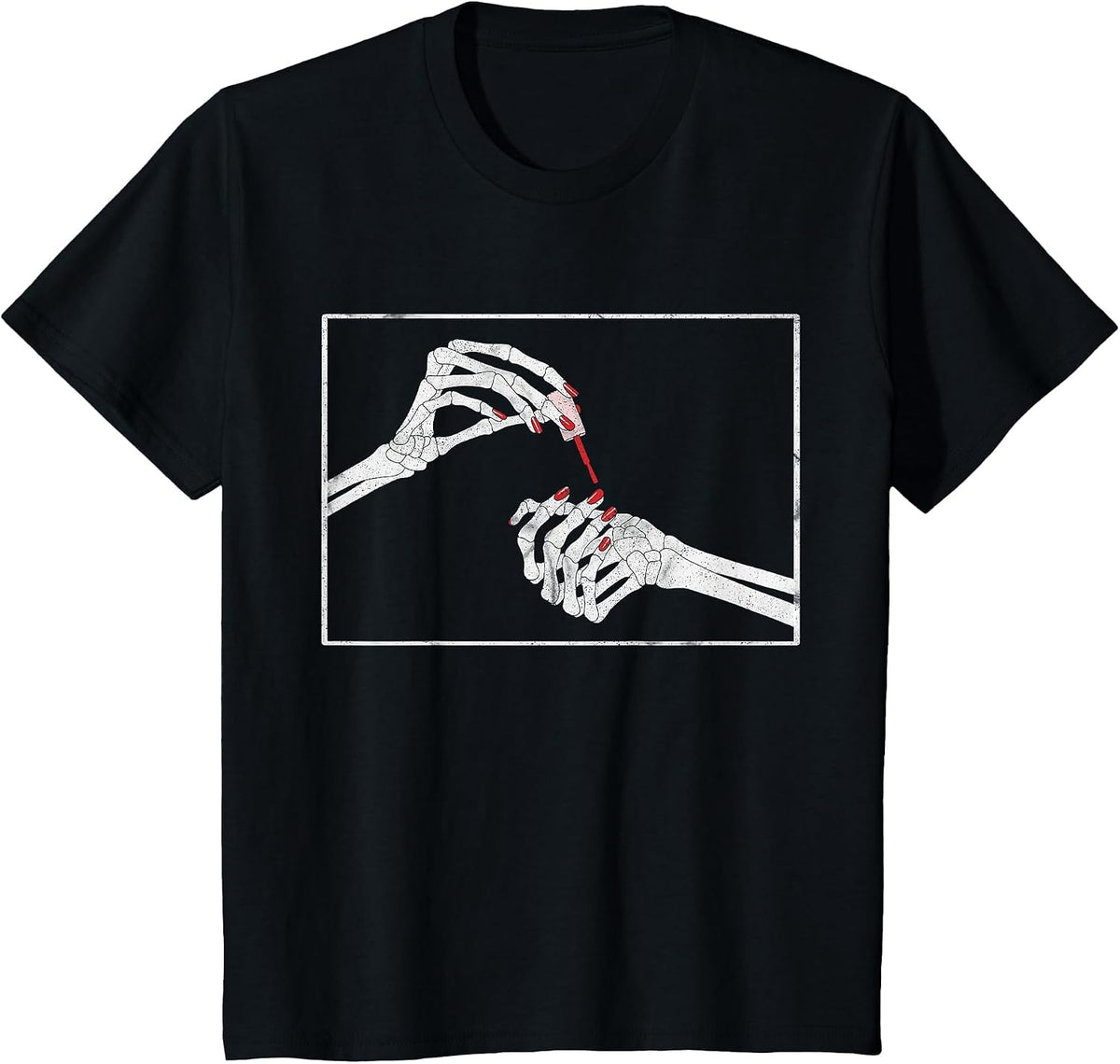 Halloween's Fave Nail Tech: Skeleton Manicurist T-Shirt - Black
