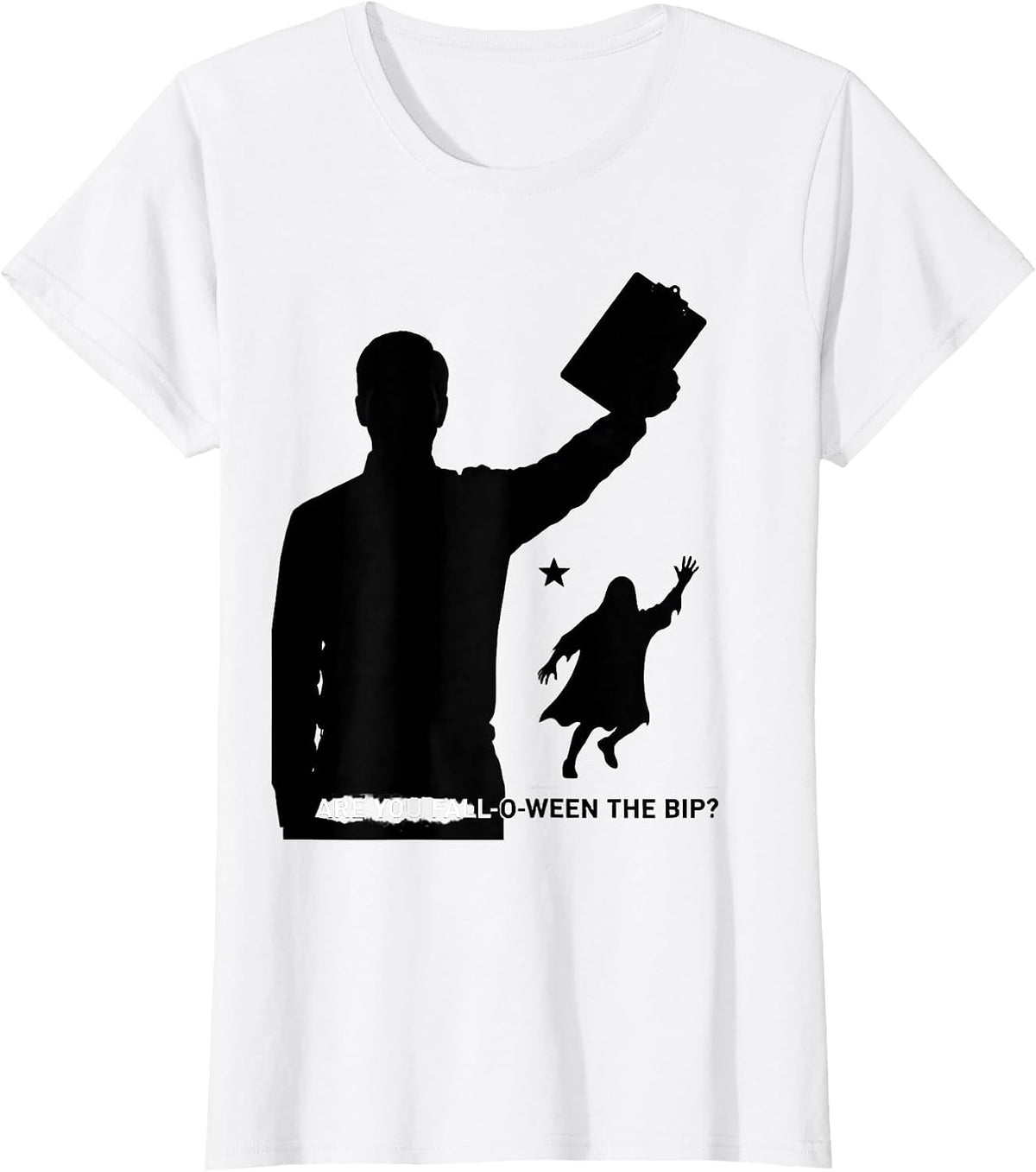 Women's Are You Fall-O-Ween The BIP Teacher Halloween Ghost T-Shirt - White