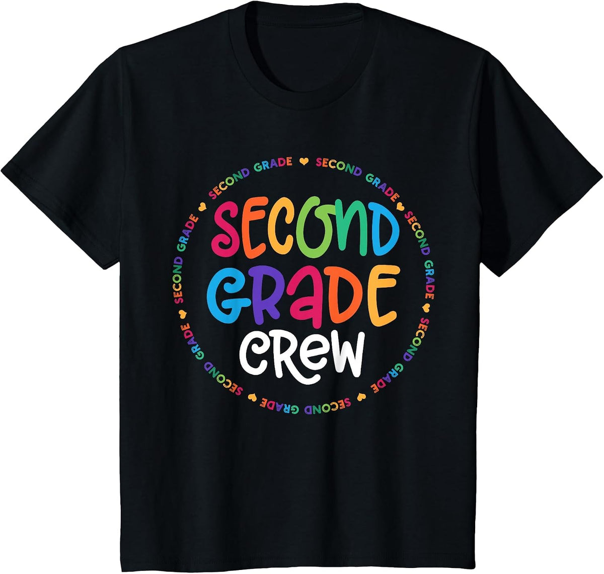 Second Grade Crew Back to School Matching Tee for 2nd Grade T-Shirt - Black