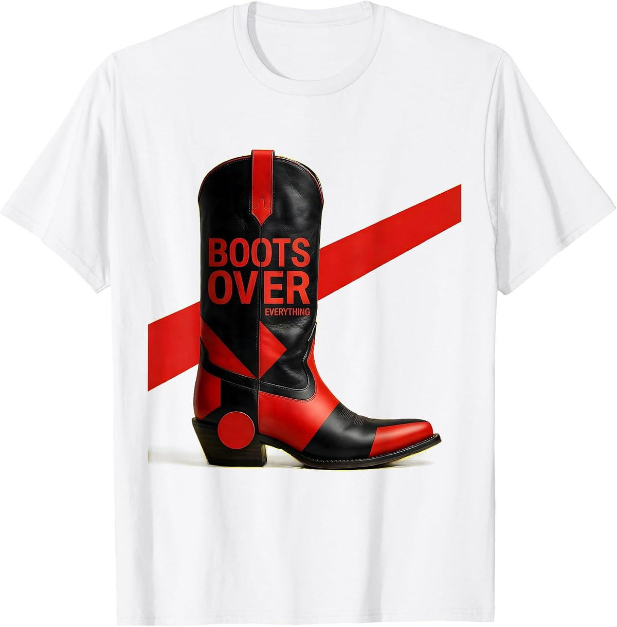 Men's Boots Over Everything Western Pride Design T-Shirt - White