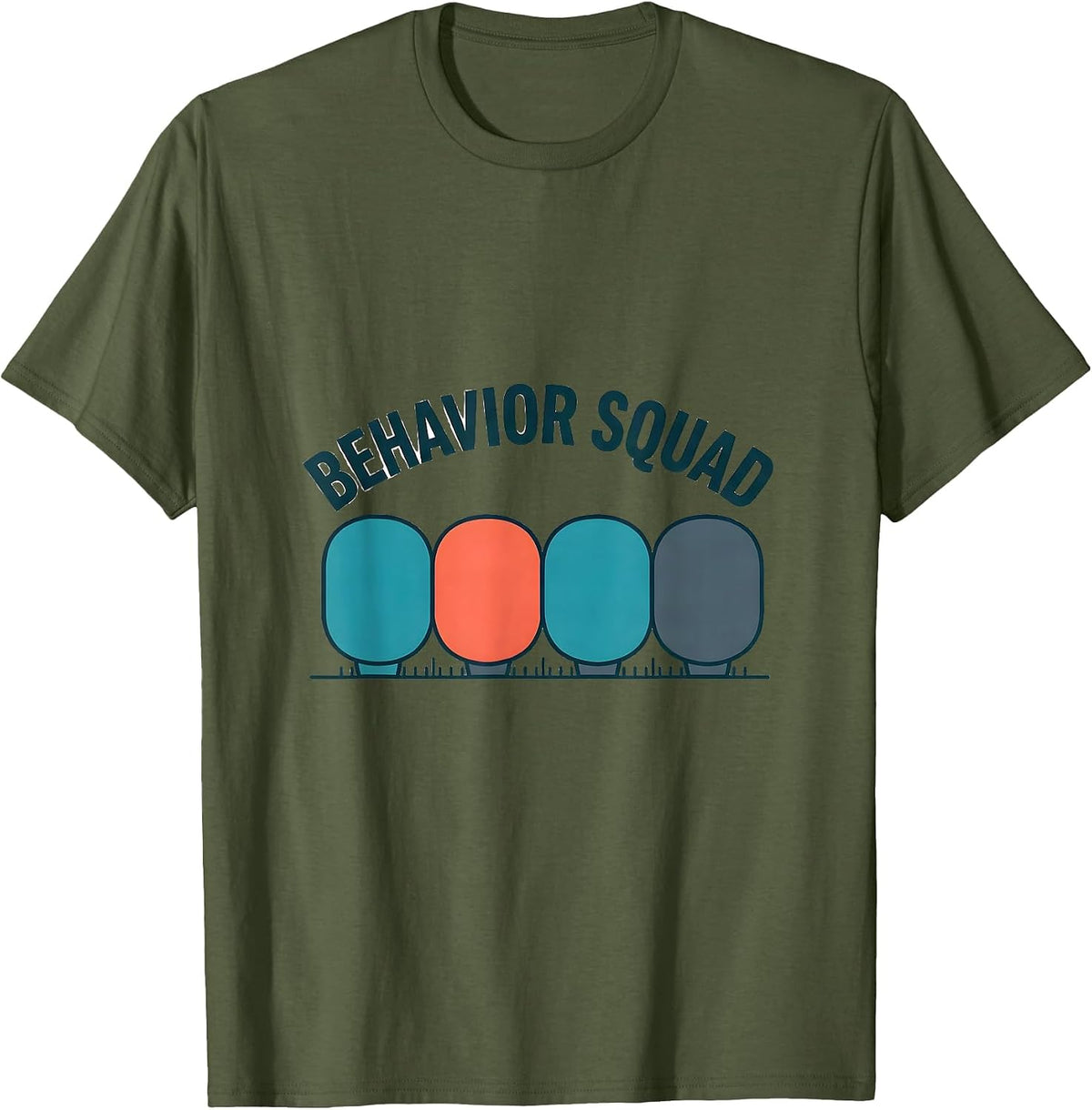 Behavior Squad Funny ABA Behavior Analyst Therapist RBT T-Shirt - Olive Green