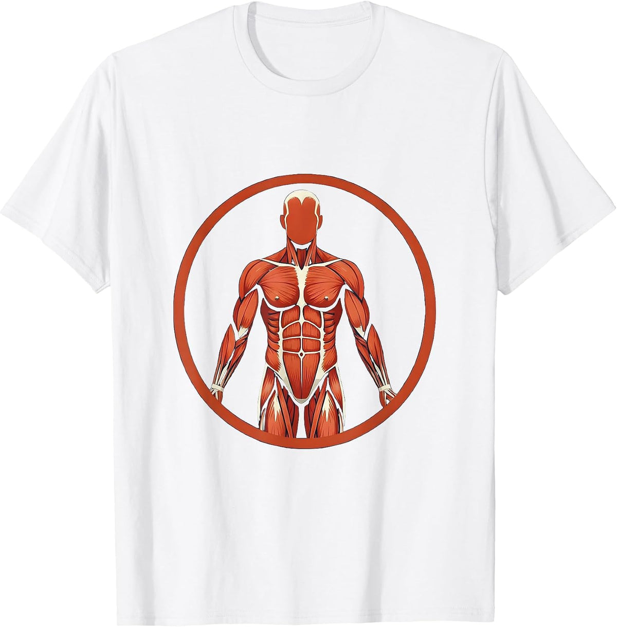 Men's Human Muscle Map Anatomy Physical Therapy Art T-Shirt - White