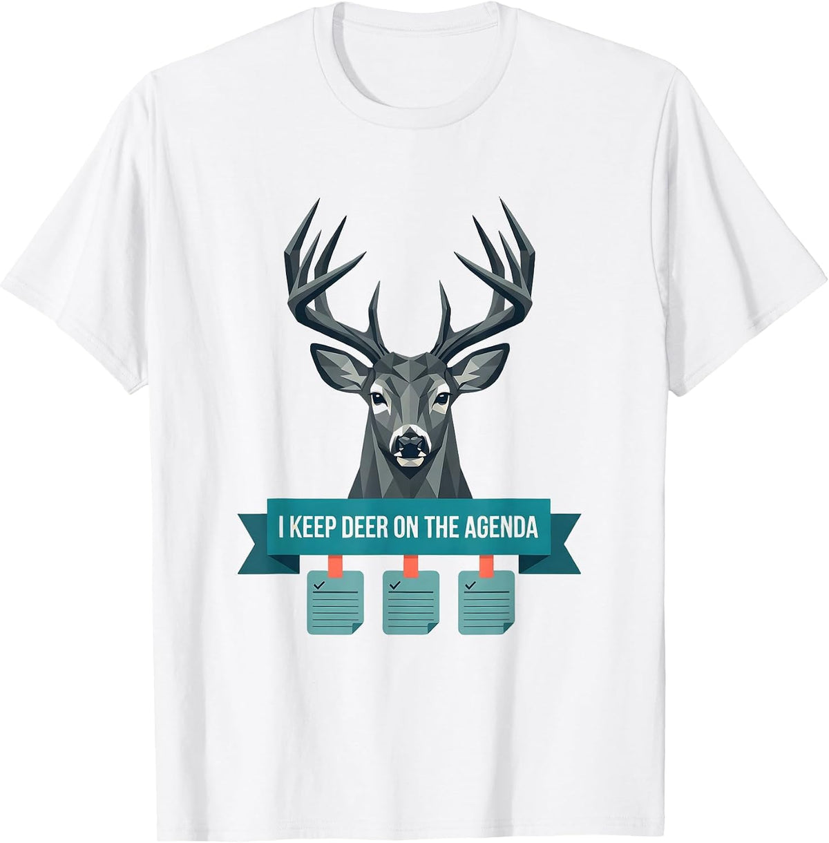 I Keep Deer On The Agenda Funny Deer Hunting Camo Dad Humor T-Shirt - White