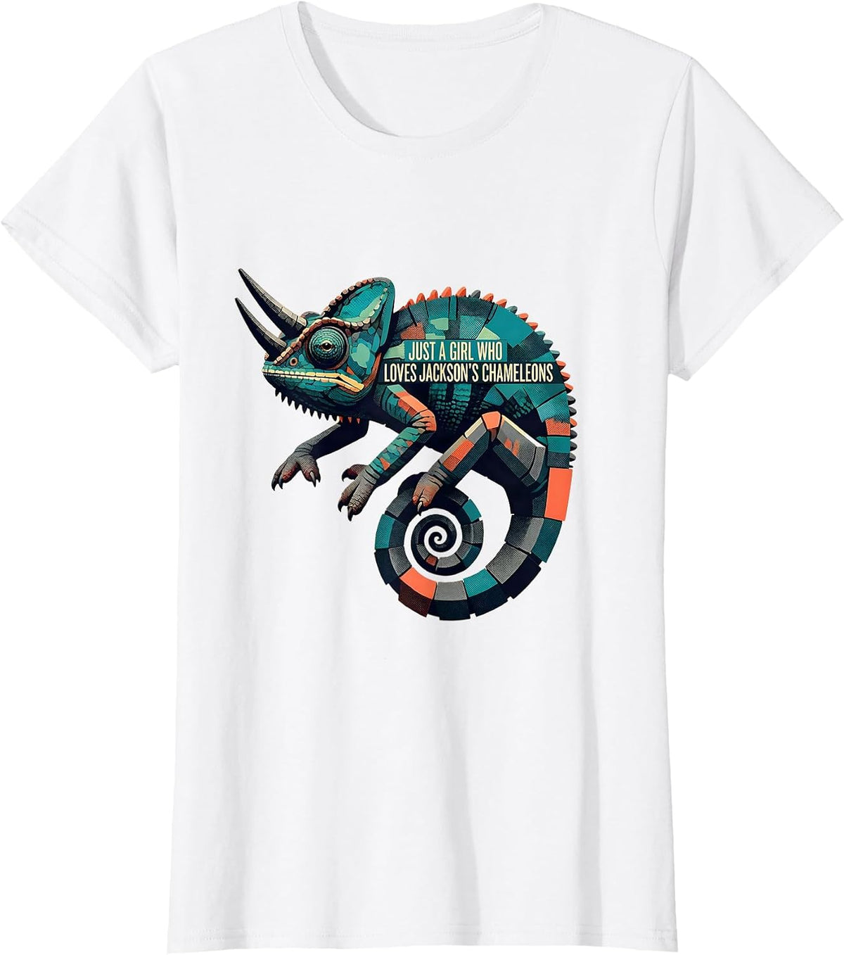 Just A Girl Who Loves Jackson's Chameleons Reptile Lover T-Shirt - White