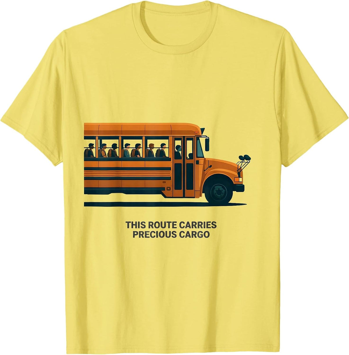 Men's This Route Carries Precious Cargo Funny School Bus Driver T-Shirt - Lemon Yellow