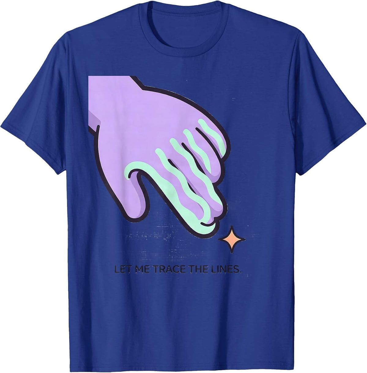 Let Me Trace The Lines Cute Kawaii Neurodivergent Awareness T-Shirt - Royal Blue