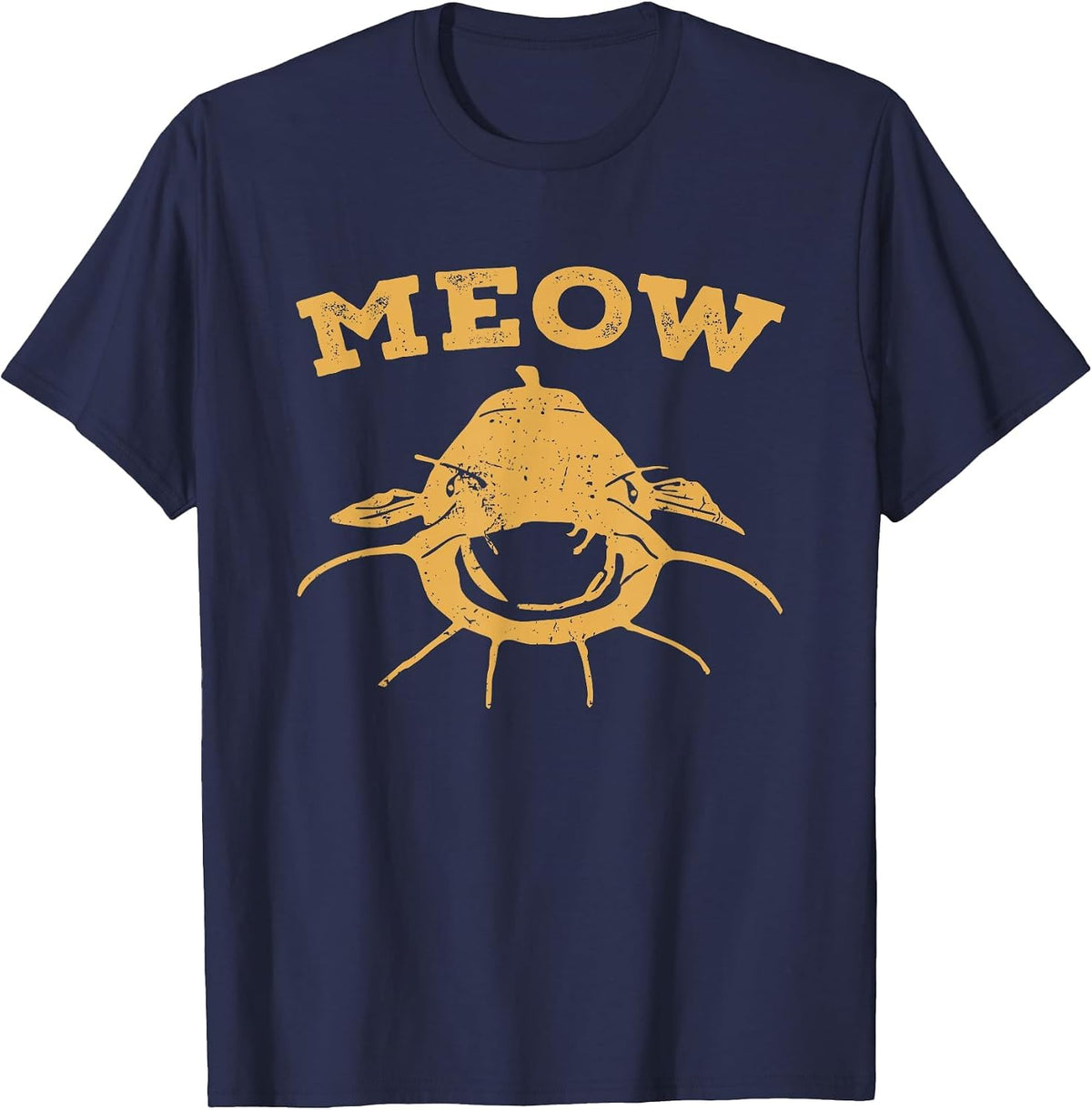 Catfish Fishing Meow Catfish T-Shirt - Navy Blue